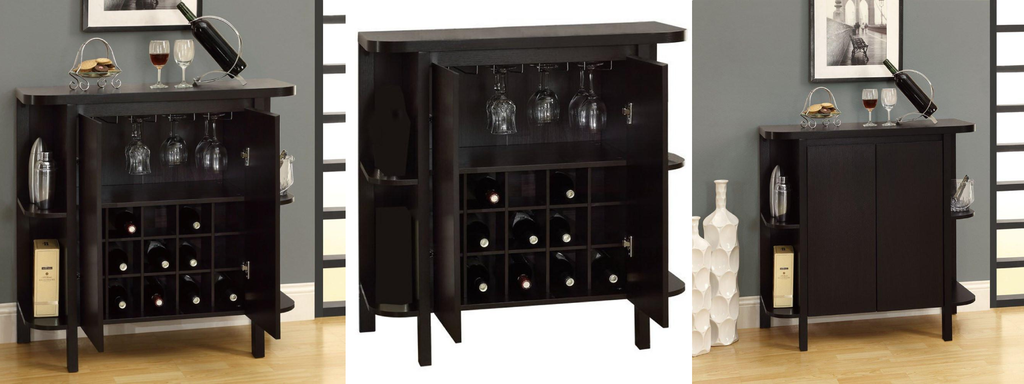 Monarch Cappuccino 36"H Bar Unit With Bottle And Glass Storage - Home Bars USA