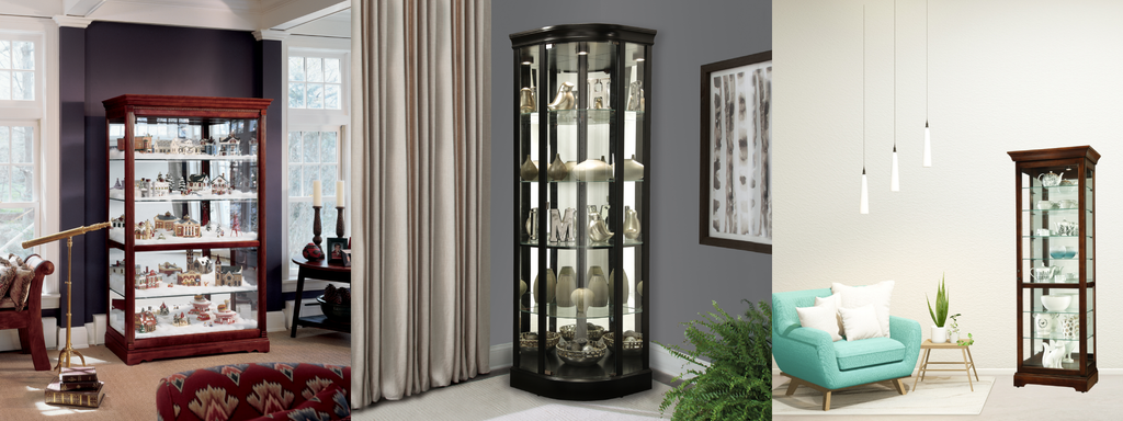 Types and Styles of Lighted Curio Cabinets - Home Bars USA