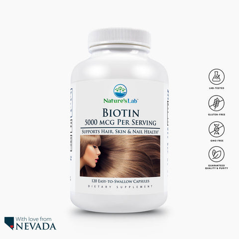 Nature's Lab Biotin 5000 mcg - 120 Capsules