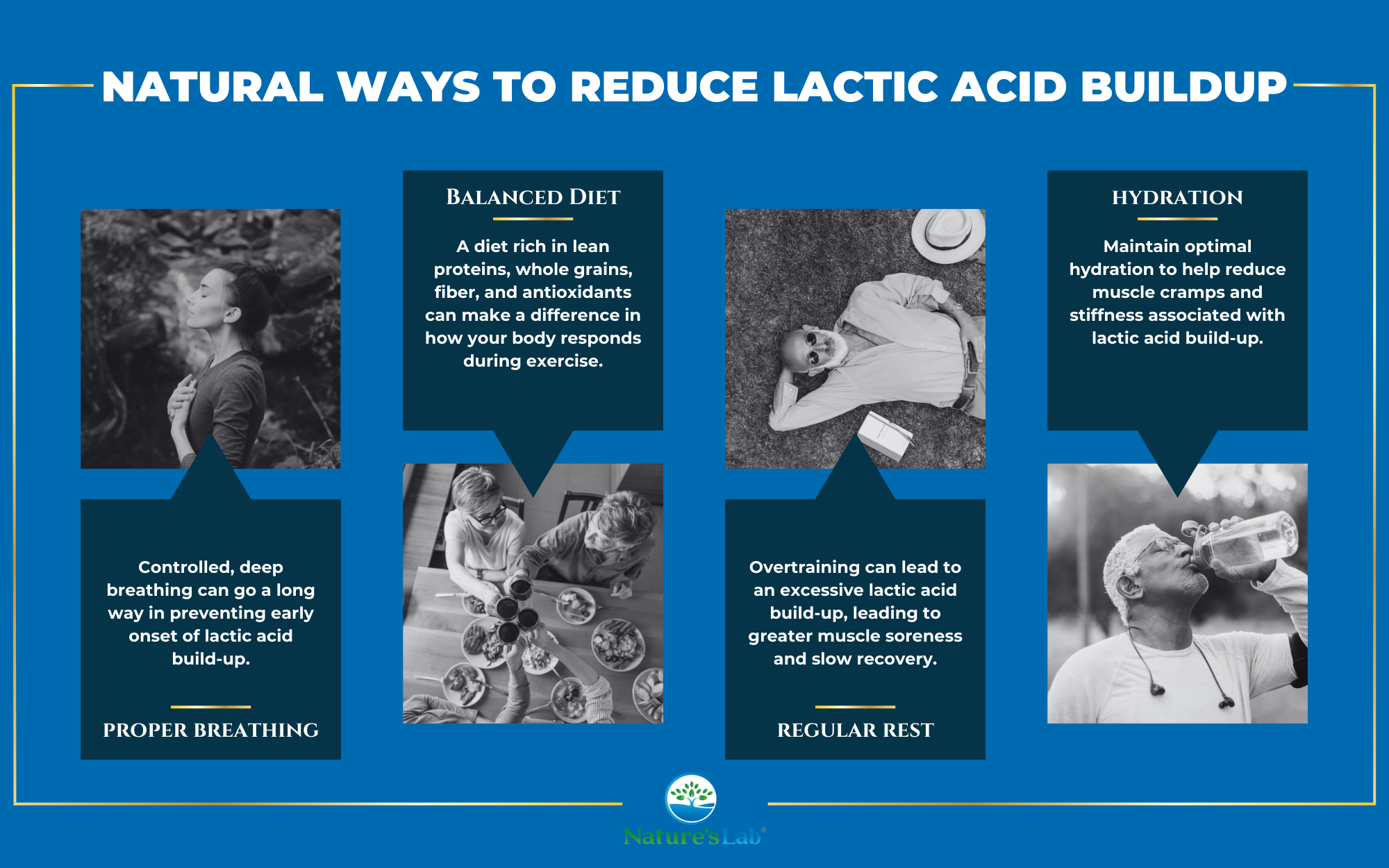 Natural ways to reduce lactic acid buildup infographic