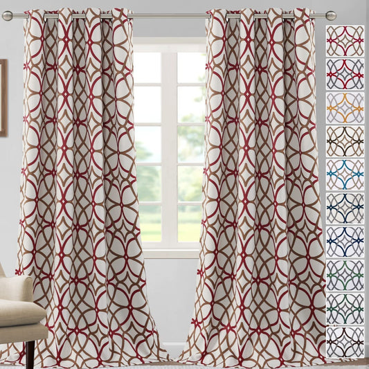 Blackout Curtains 84 Inch Length 2 Panels Set Floral Print Curtain Drapes  for Living Room Thermal Insulated Grommet Window Curtains for Bedroom 