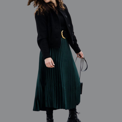 Pleats Skirt for winter dinner date | indeartisans