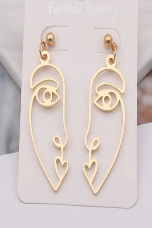 Abstract Face Drop Earrings - Selfaid store