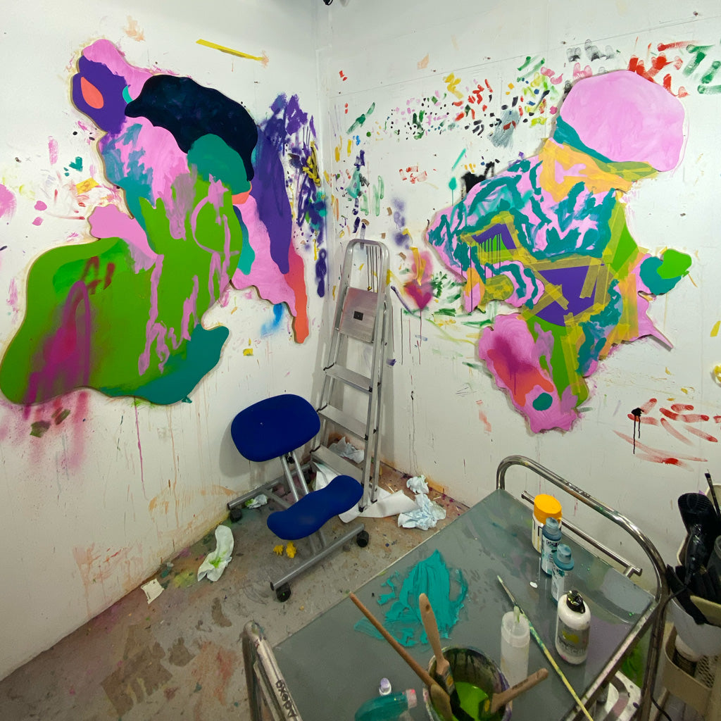 Inside artist Lee Eelus's studio as he prepares for his solo show 'Disorder' at Jealous Gallery in London