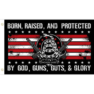 God, guns, guts & glory' flag - Defend2A