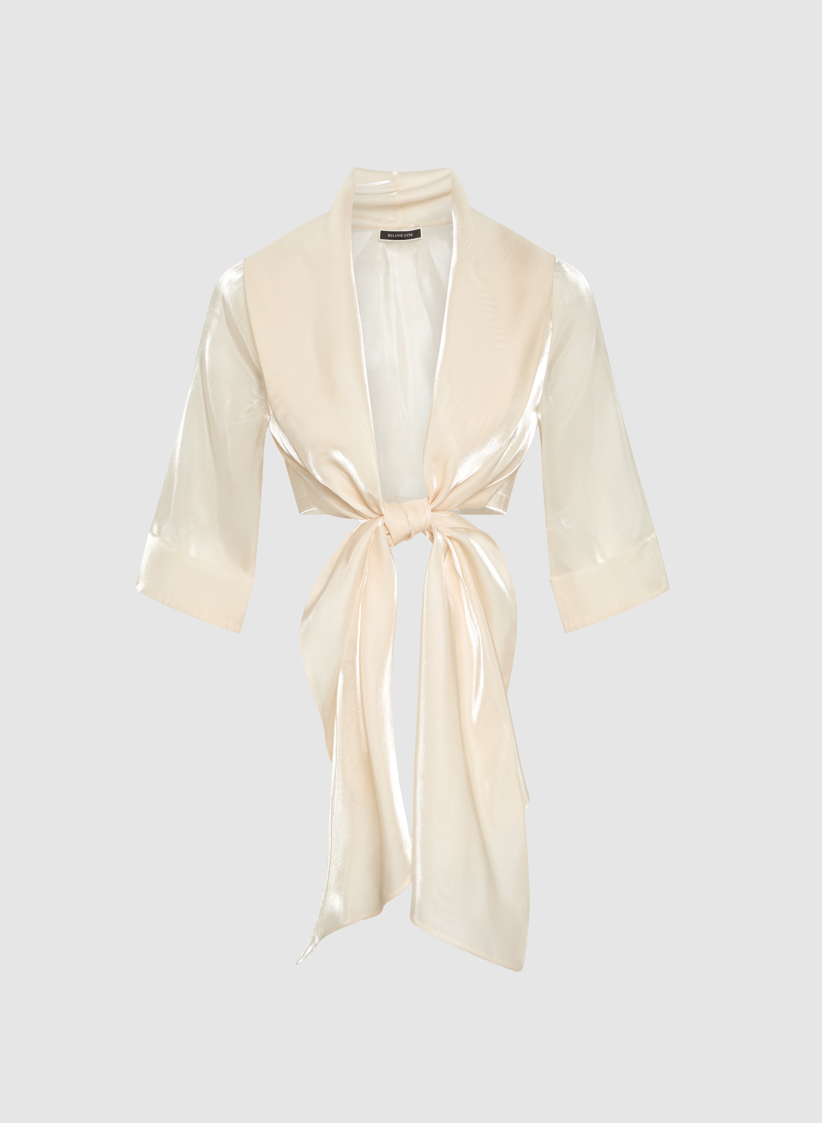 Tie-Front Organza Bolero