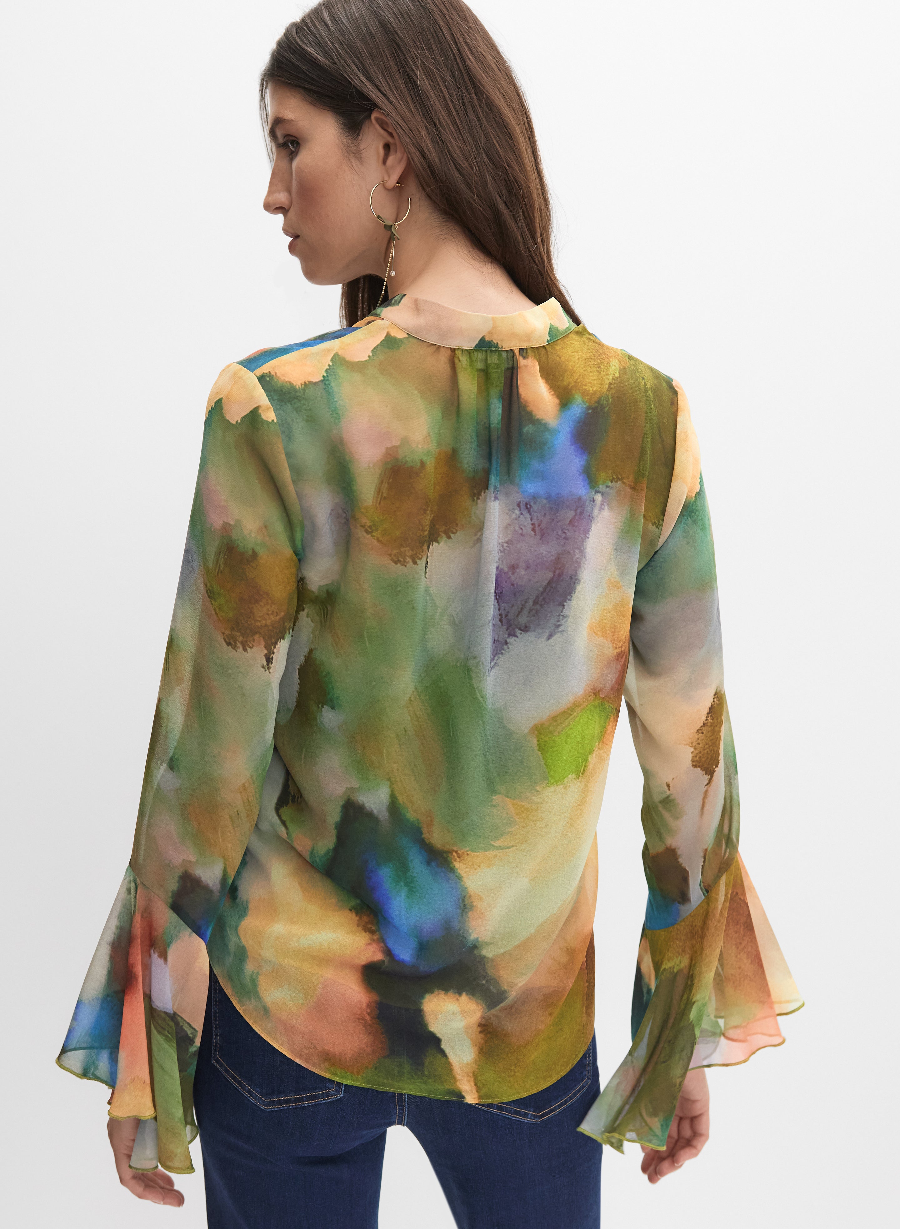 Blouse en chiffon à motifs abstraits
