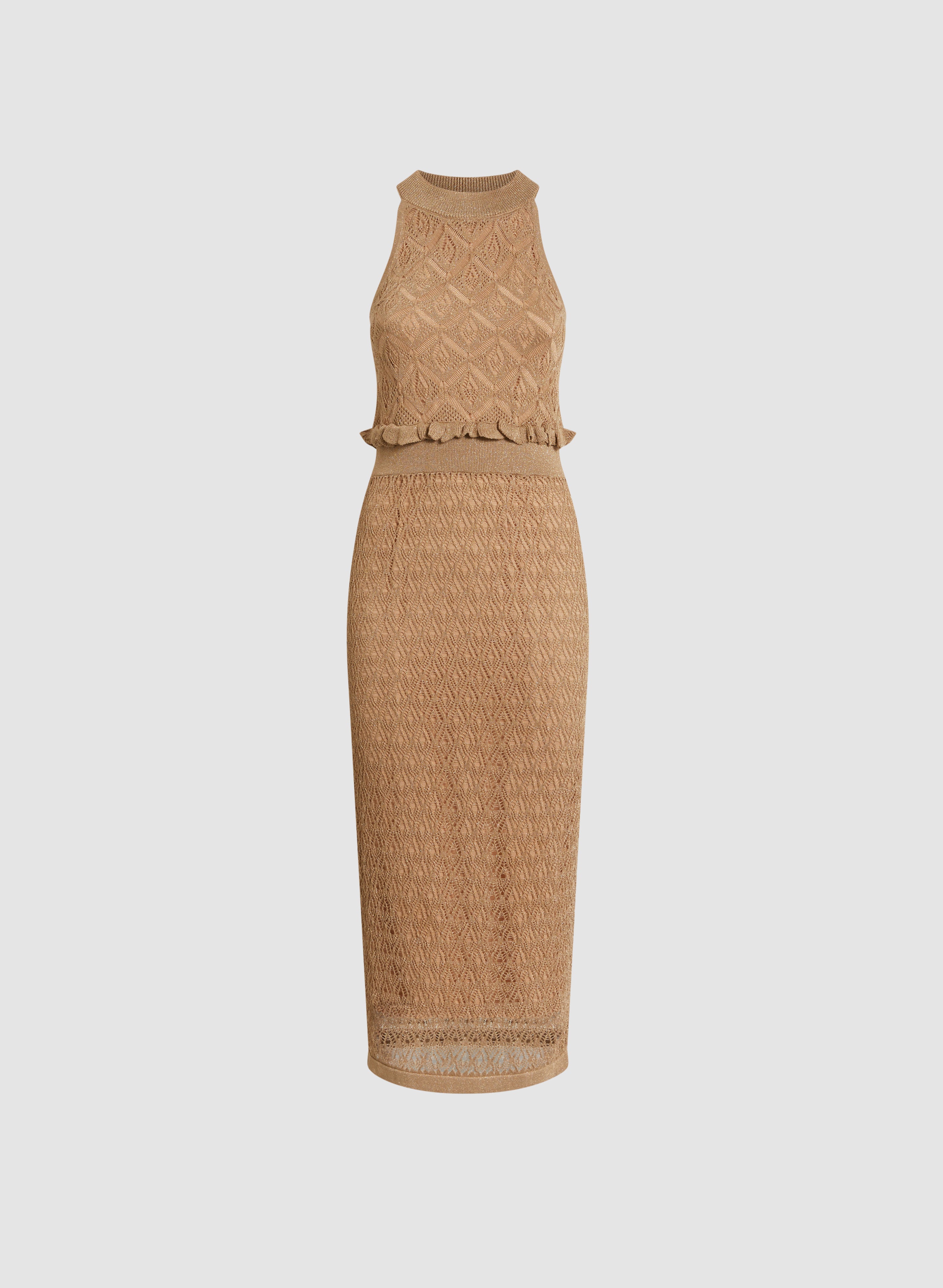 Robe en tricot pointelle à col licou