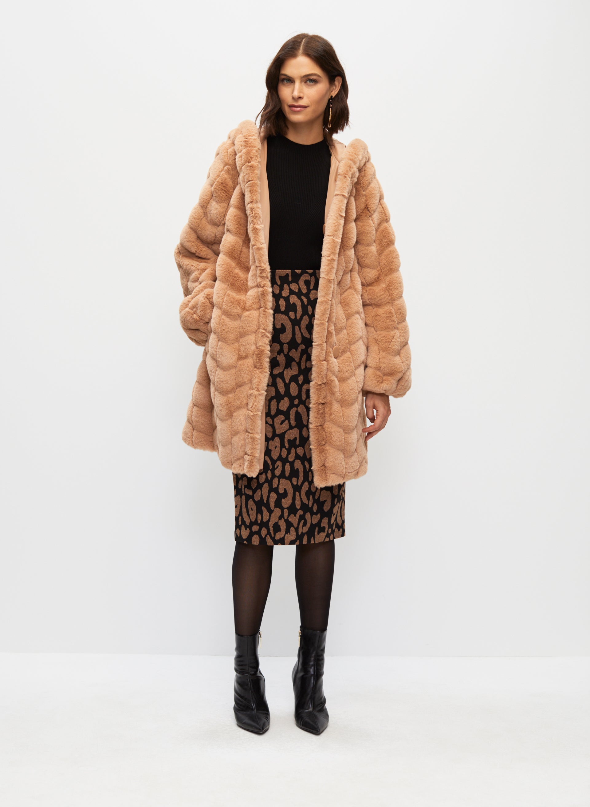 Camel Faux Fur Rainier Reversible Mink Coat - Fabulous-Furs