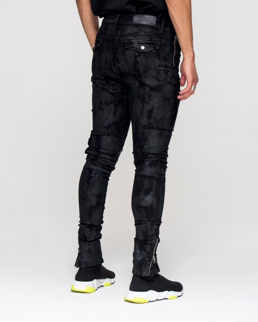 black waxed jeans mens