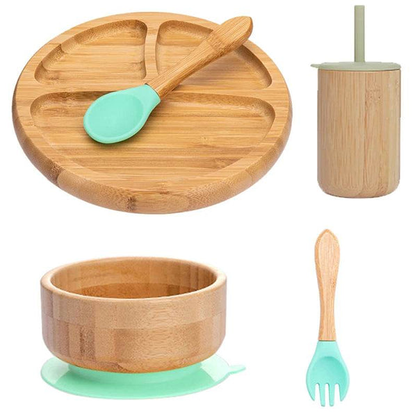 Baby Bamboo Tableware Set – Non-Slip Feeding Set BPA-Free