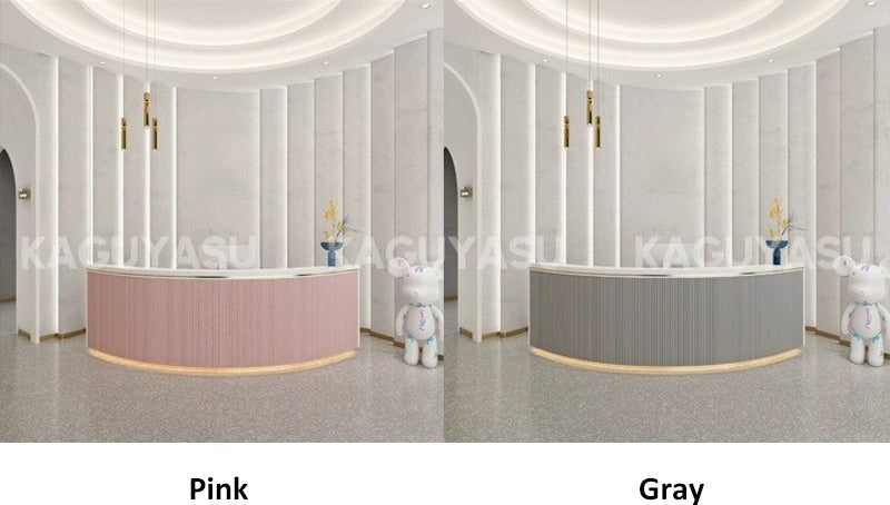 Striped Curved Front Desk
