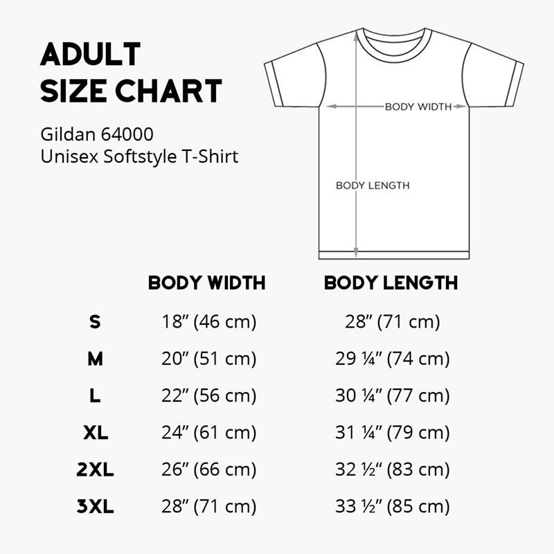 unisex shirt size chart