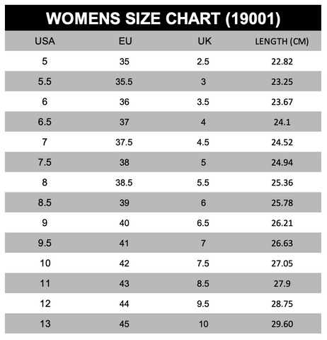 WOMEN CLASSIC SLIPPER SIZING GUIDE: – Foamtreads