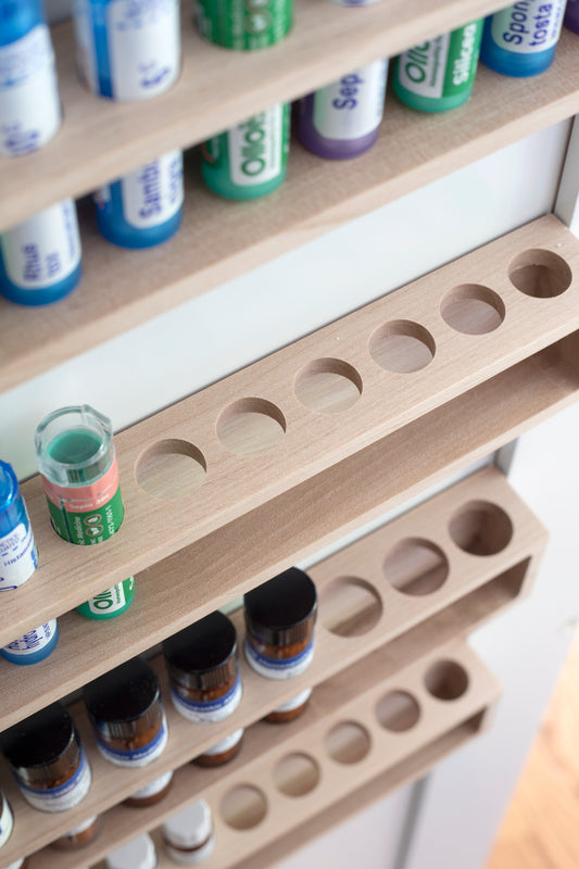 Turquoise Homeopathy Storage, Homeo Pilbox - Capacity 18 Tubes + 8 Doses  Pilbox