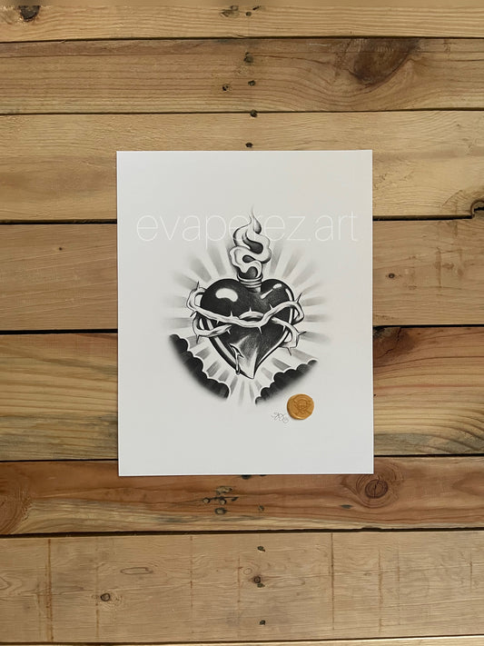 SACRED HEART TATTOO print art print art at