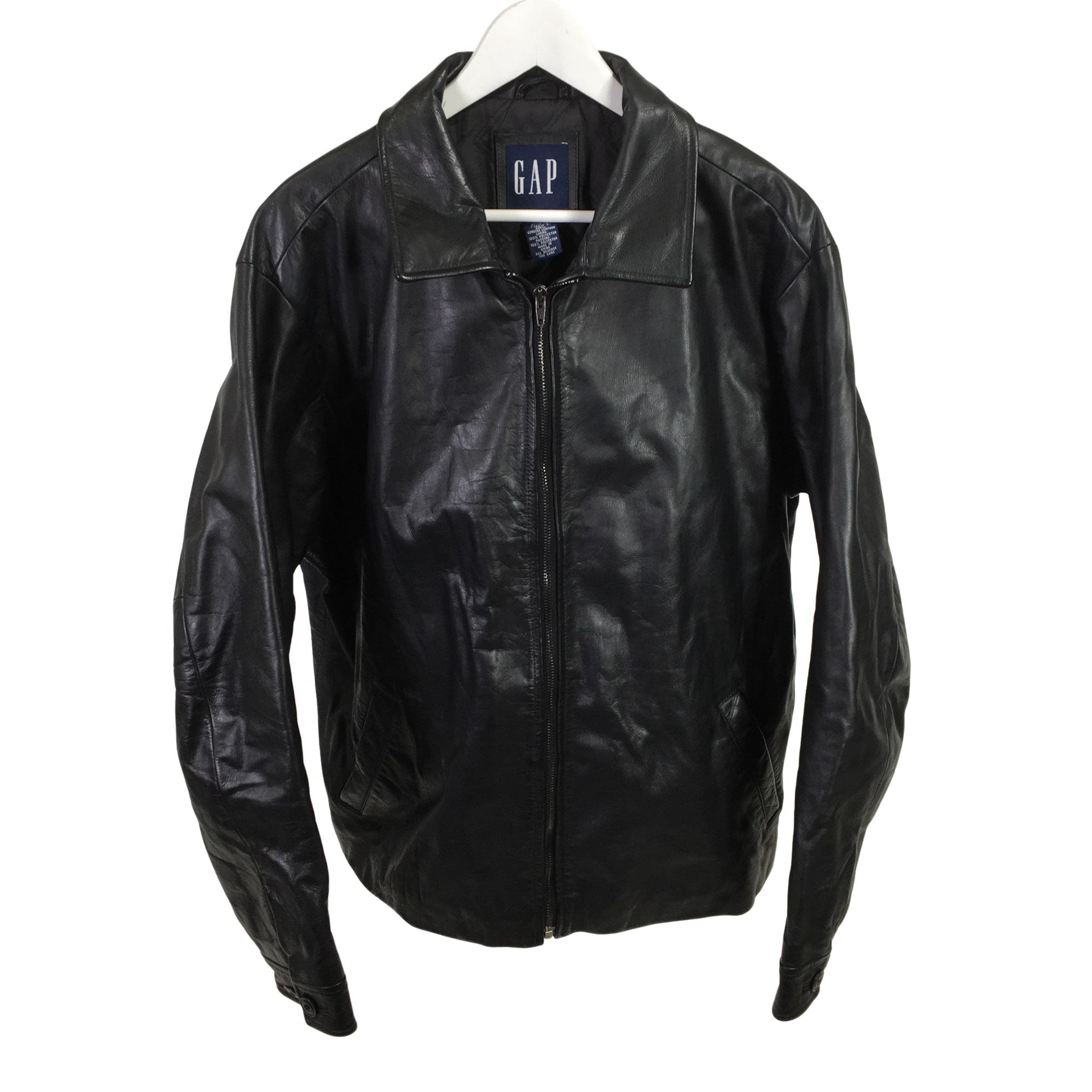 Men's Gap Leather jacket, size L (Black) | Emmy