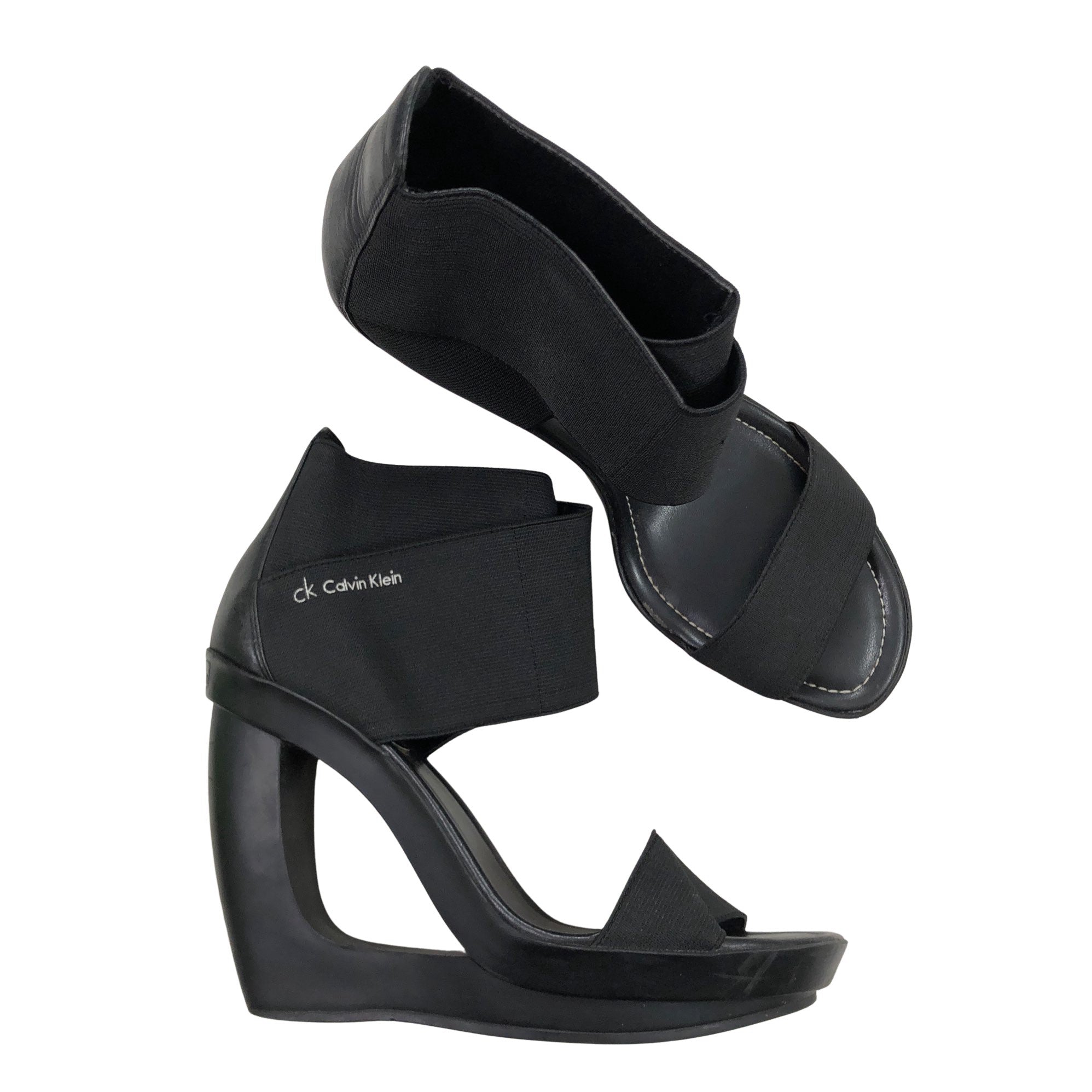 Women's Calvin Klein Wedge sandals, size 39 (Black) | Emmy