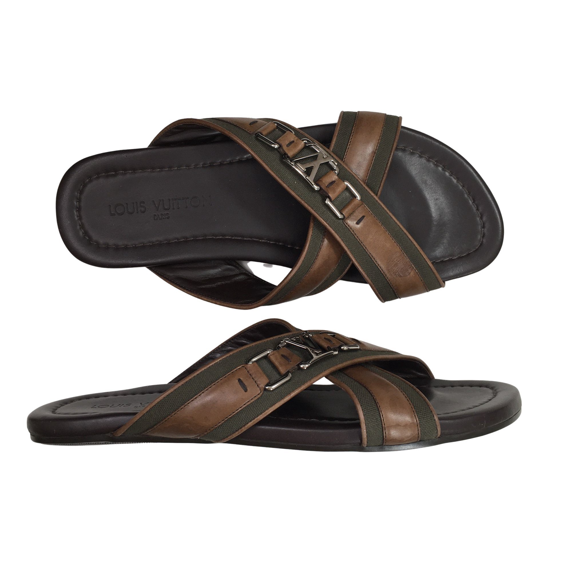 Leather sandals Louis Vuitton Brown size 7 UK in Leather - 19824100