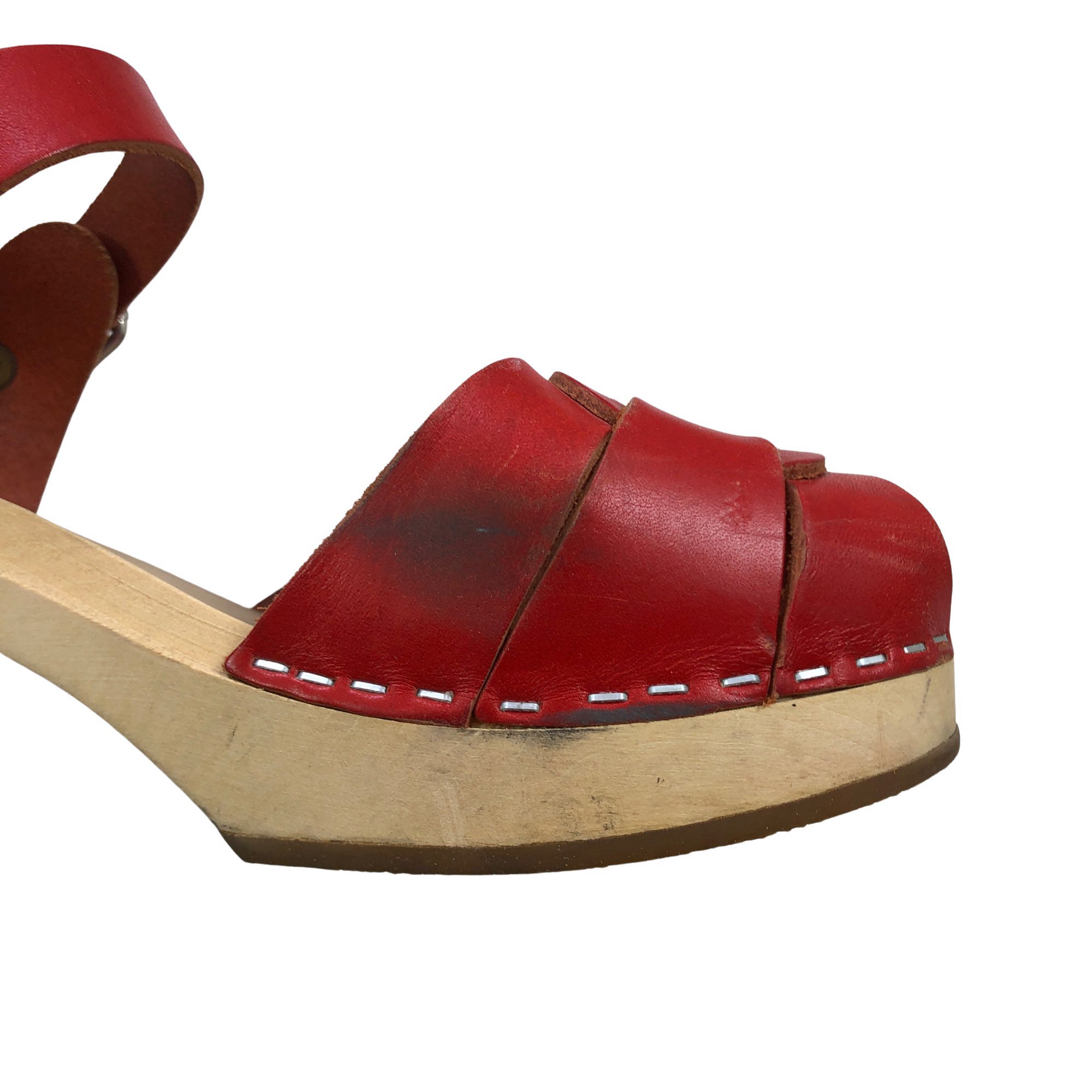 Grusom Taktil sans konvertering Men's Swedish Hasbeens Heeled sandals, size 39 (Red) | Emmy