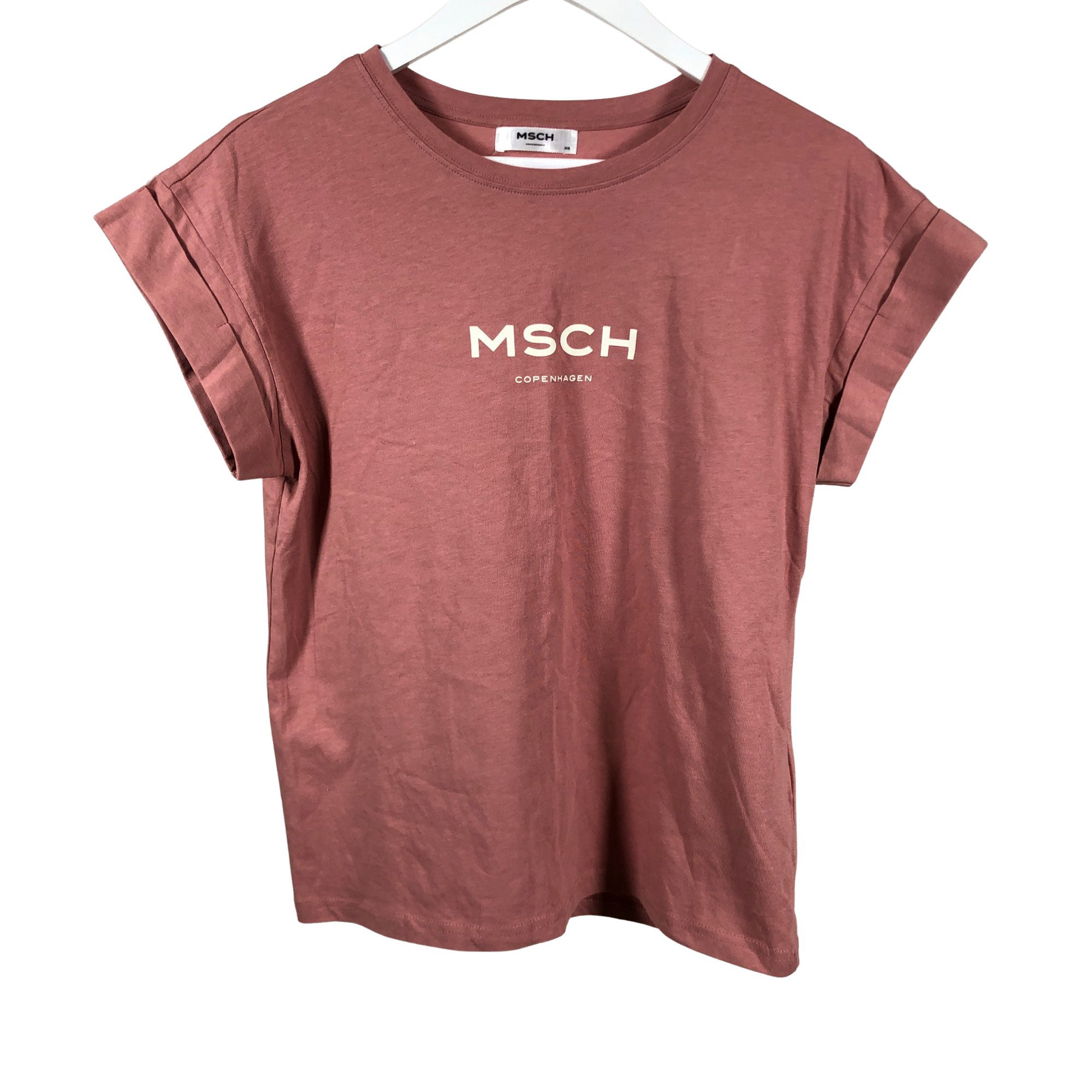 Gewoon Onbekwaamheid Aanvulling Women's MSCH Copenhagen T-shirt, size 34 (Light red) | Emmy