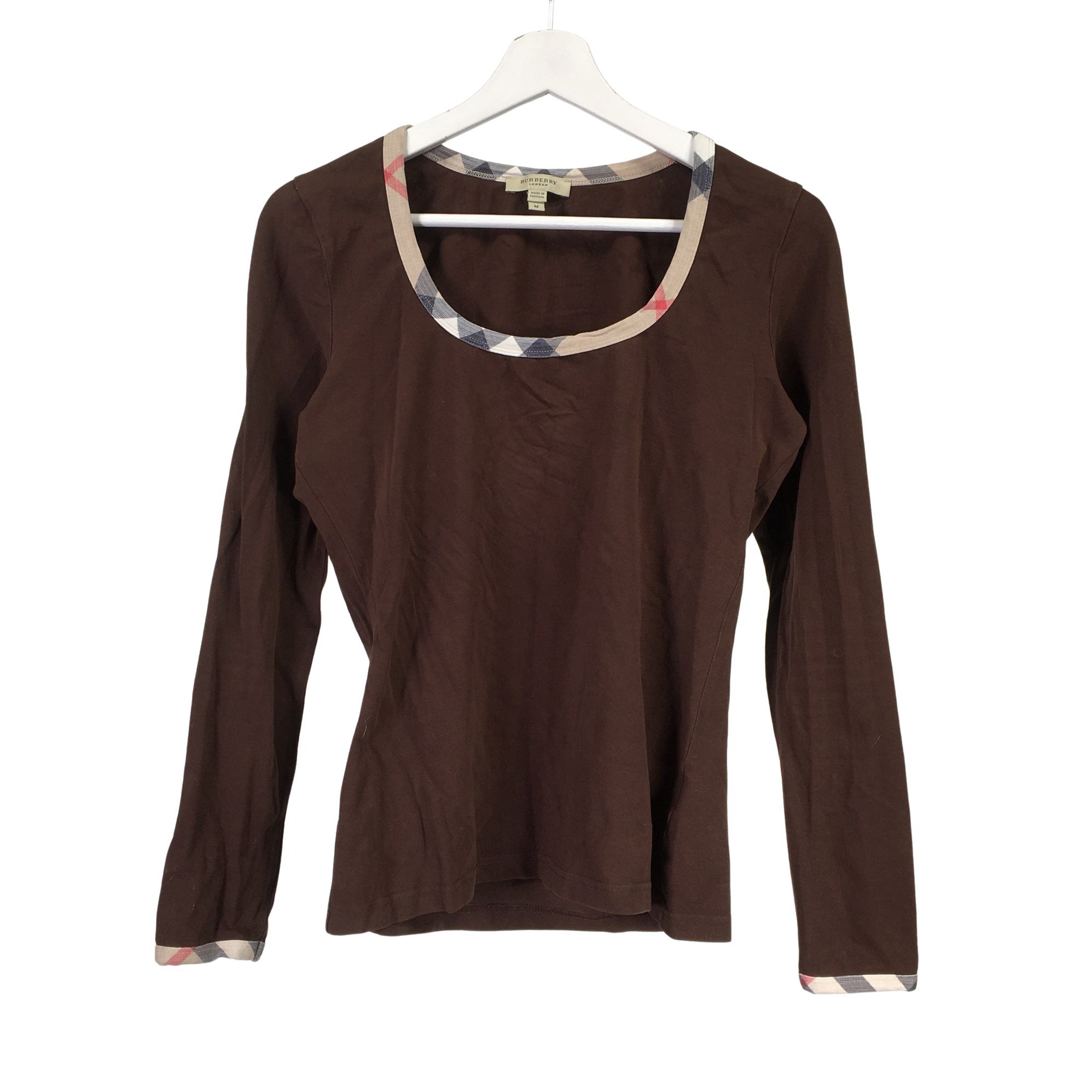 Women's Burberry Tricot shirt, size 38 (Brown) | Emmy