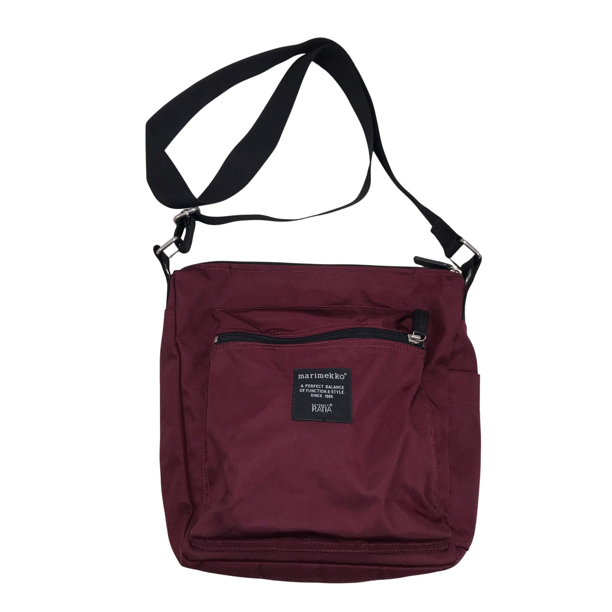 Unisex Marimekko Shoulder bag, size Midi (Burgundy) | Emmy