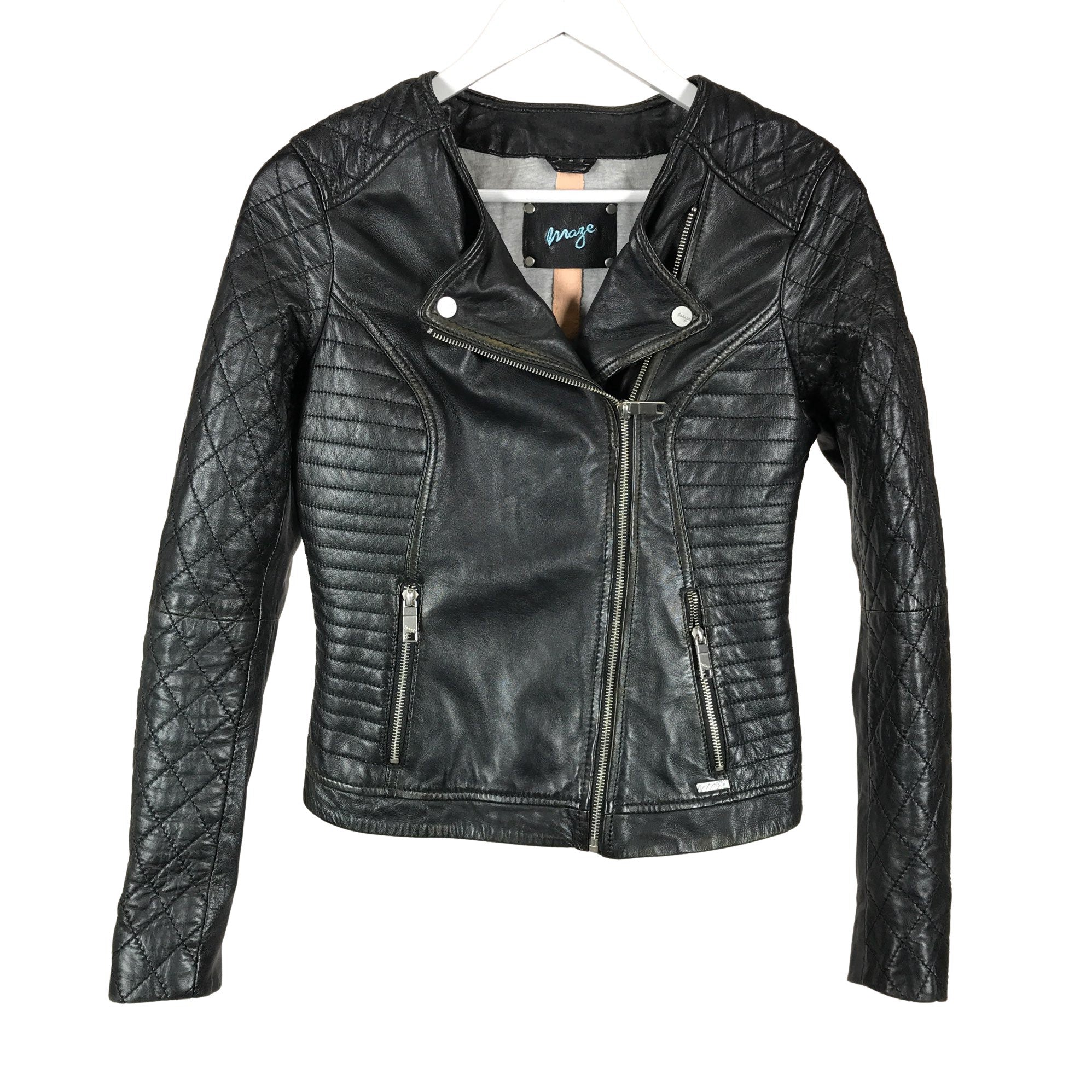 Women\'s Maze Leather jacket, size 36 (Black) | Emmy