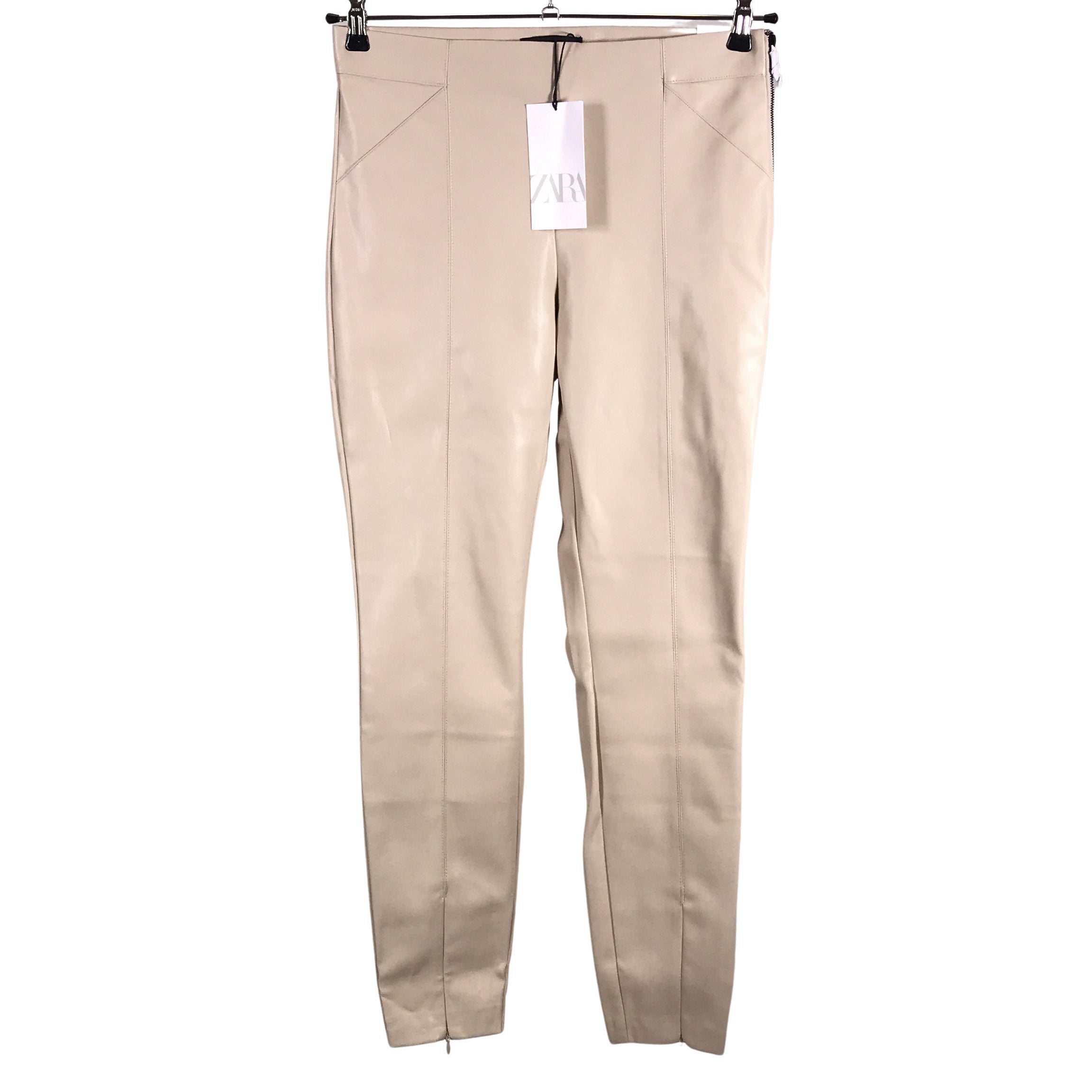 Jeans & Trousers | Zara Leather Trousers With Zip At Hem | Freeup
