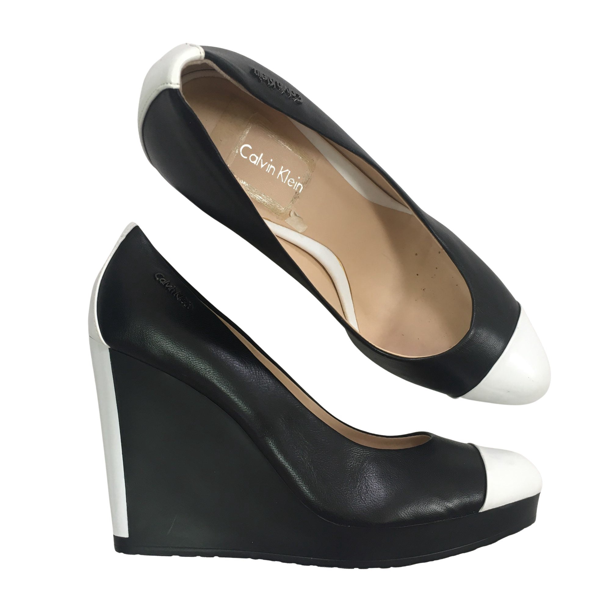 Women's Calvin Klein Wedge heel shoes, size 38 (Black) | Emmy