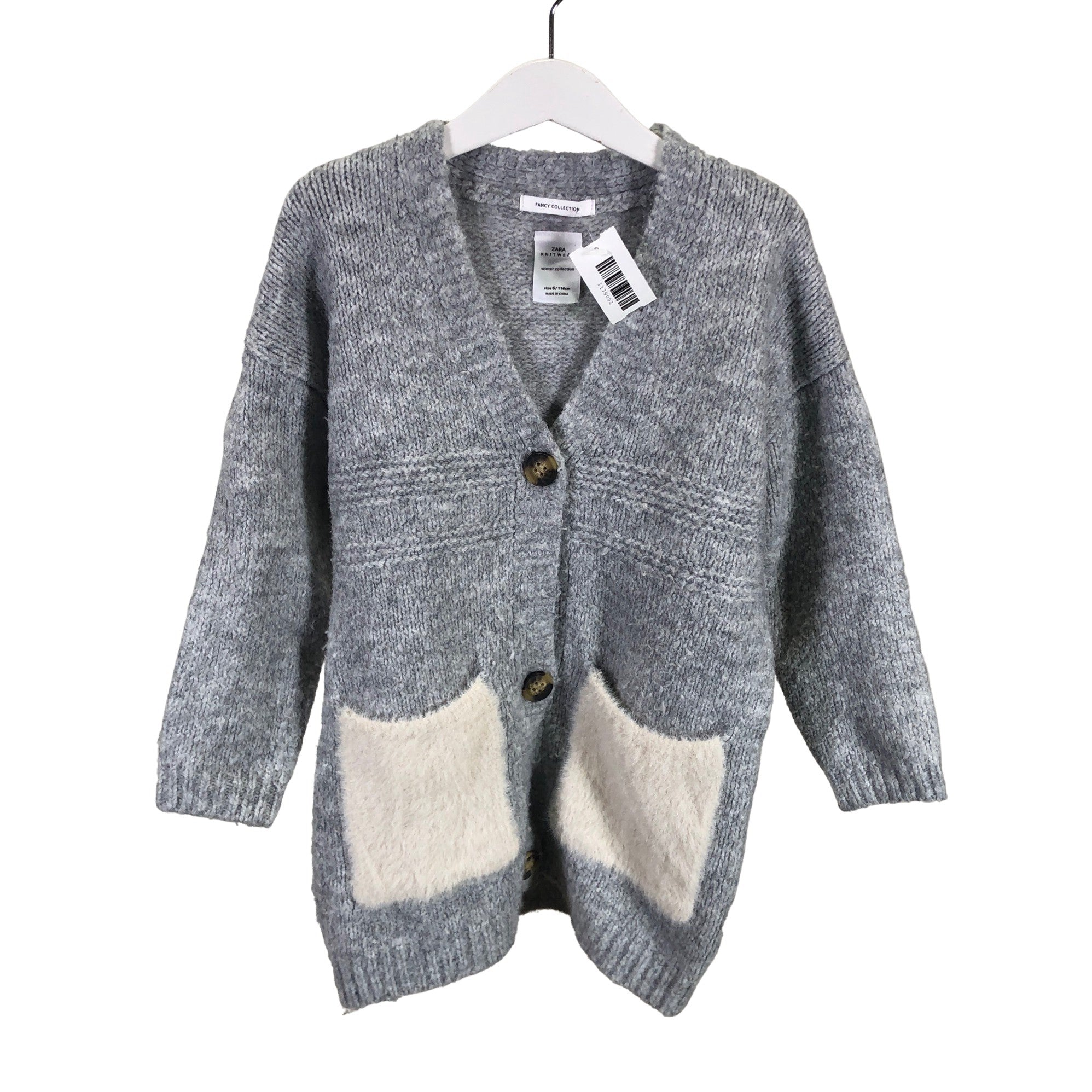 Girls' Zara Cardigan, size 110 - 116 (Grey) | Emmy