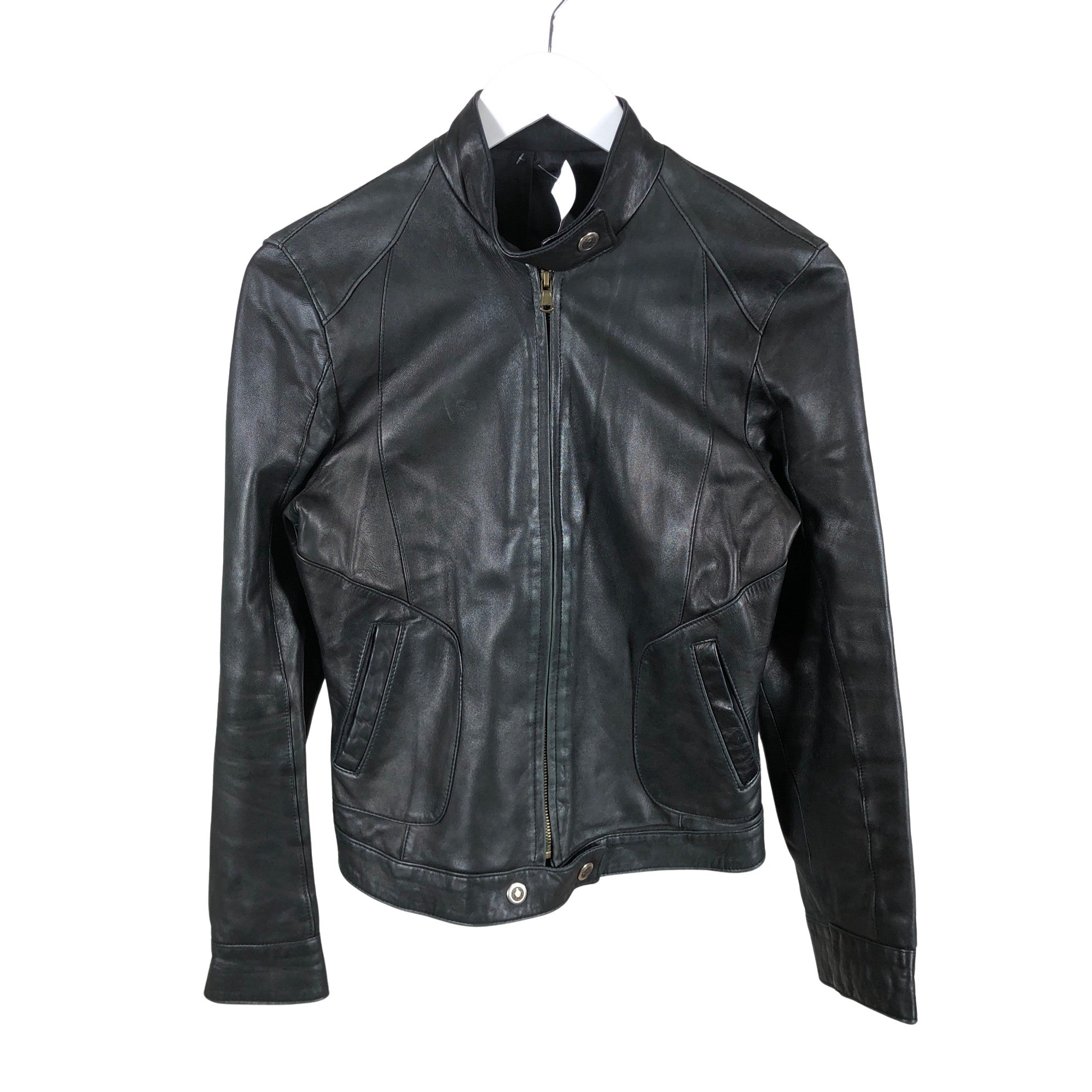 Women's Vera Pelle Leather jacket, size 36 (Black) | Emmy