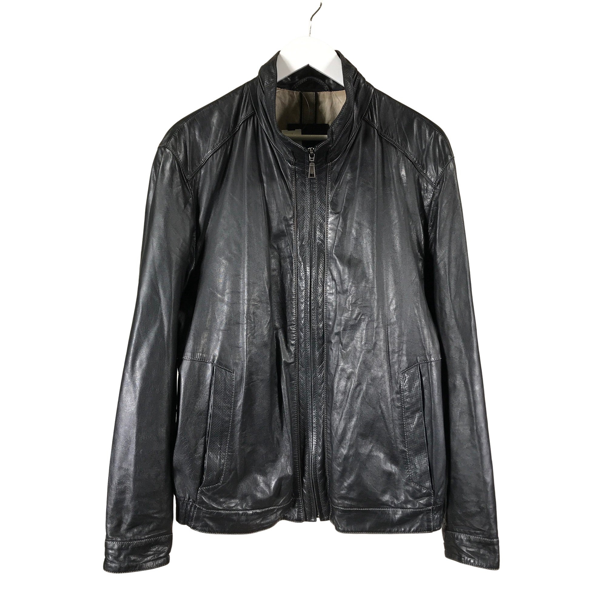 Men's Bugatti Leather jacket, size XL (Black) | Emmy