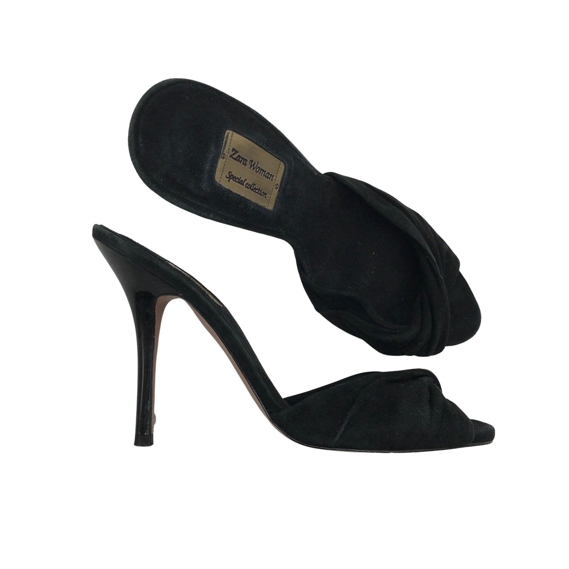 Women's Zara Heeled sandals, size 39 (Black) | Emmy