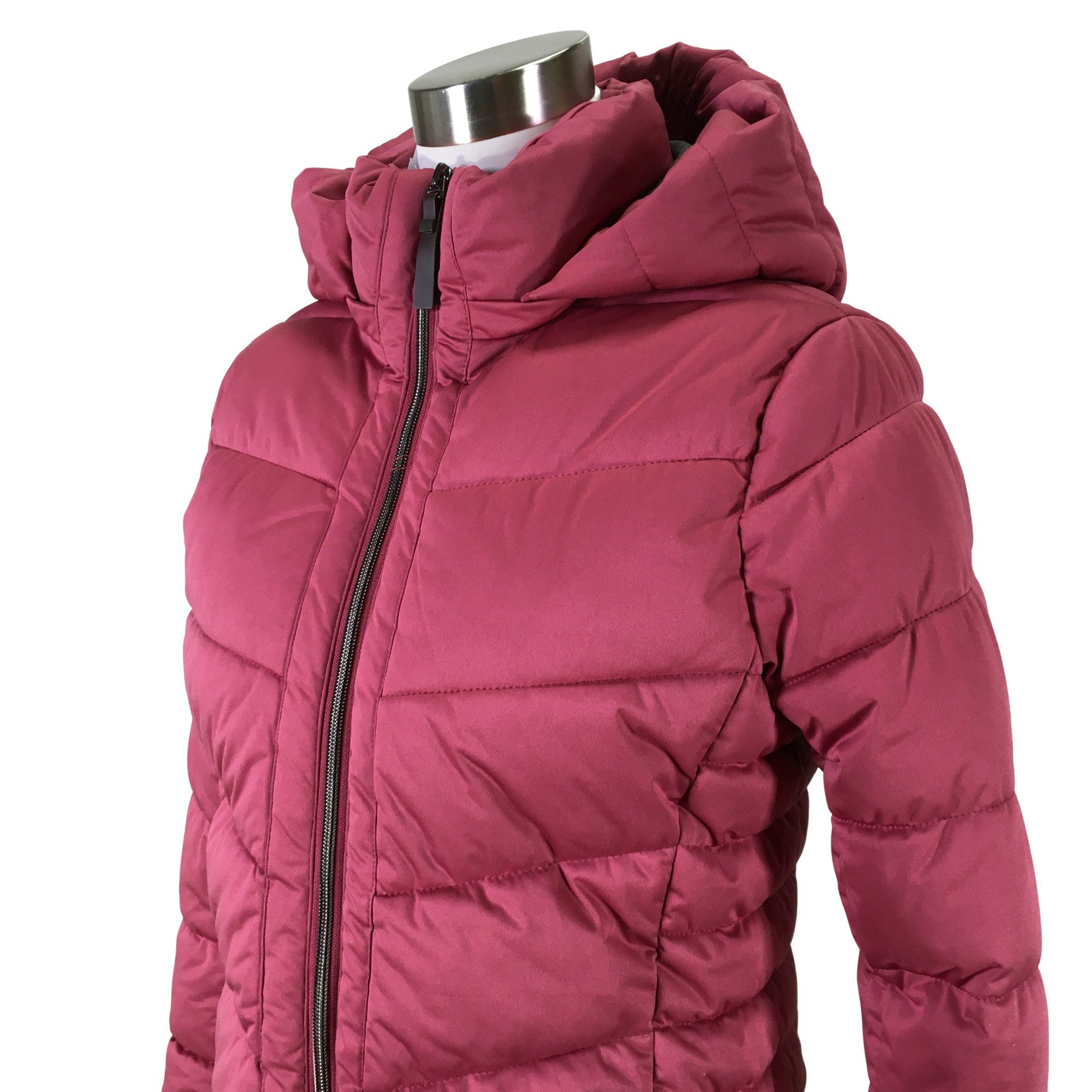 ESPRIT Womens Hooded Padded Coat UK 12 Medium Pink Polyester, Vintage &  Second-Hand Clothing Online