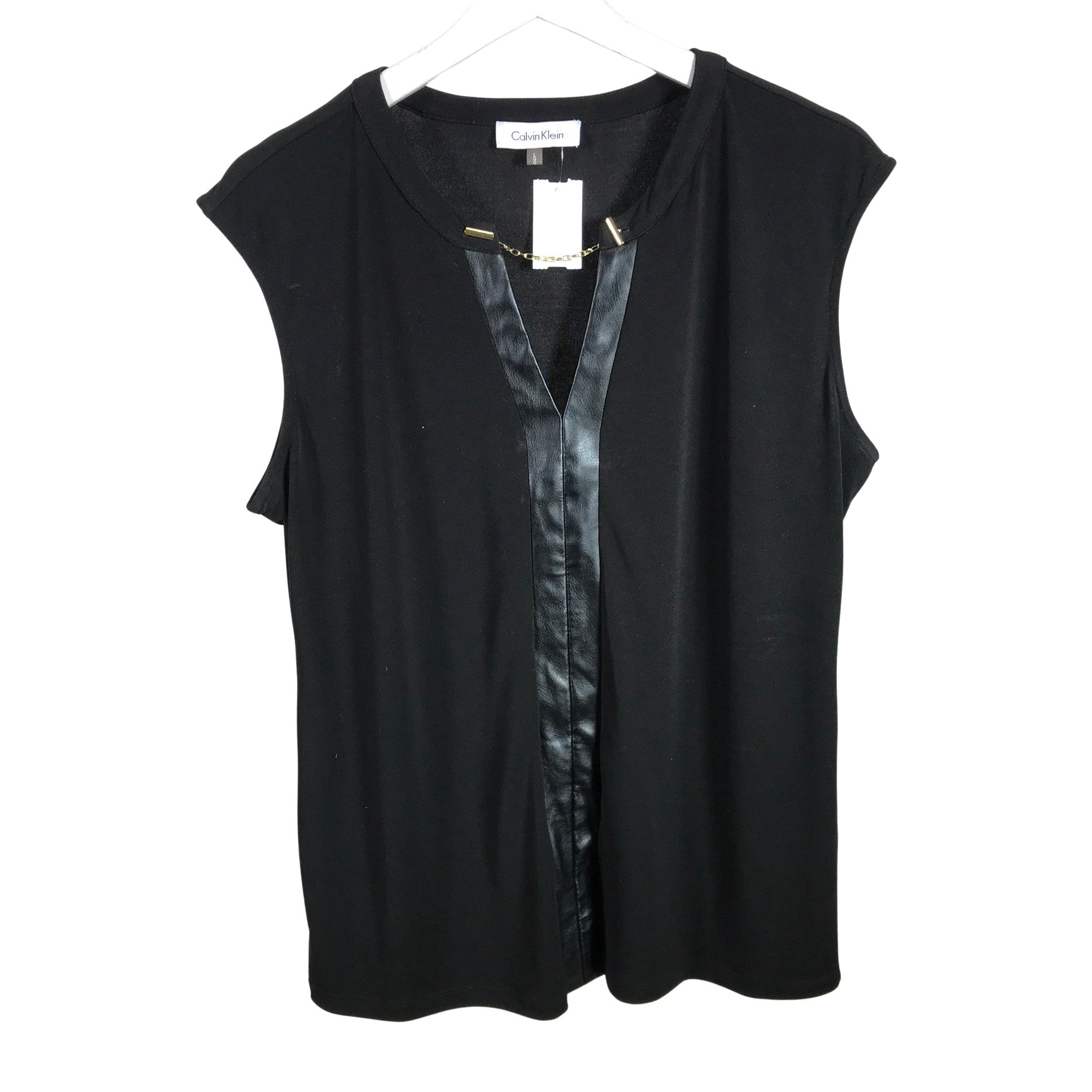 Women's Calvin Klein Short-sleeved blouse, size 40 (Black) | Emmy