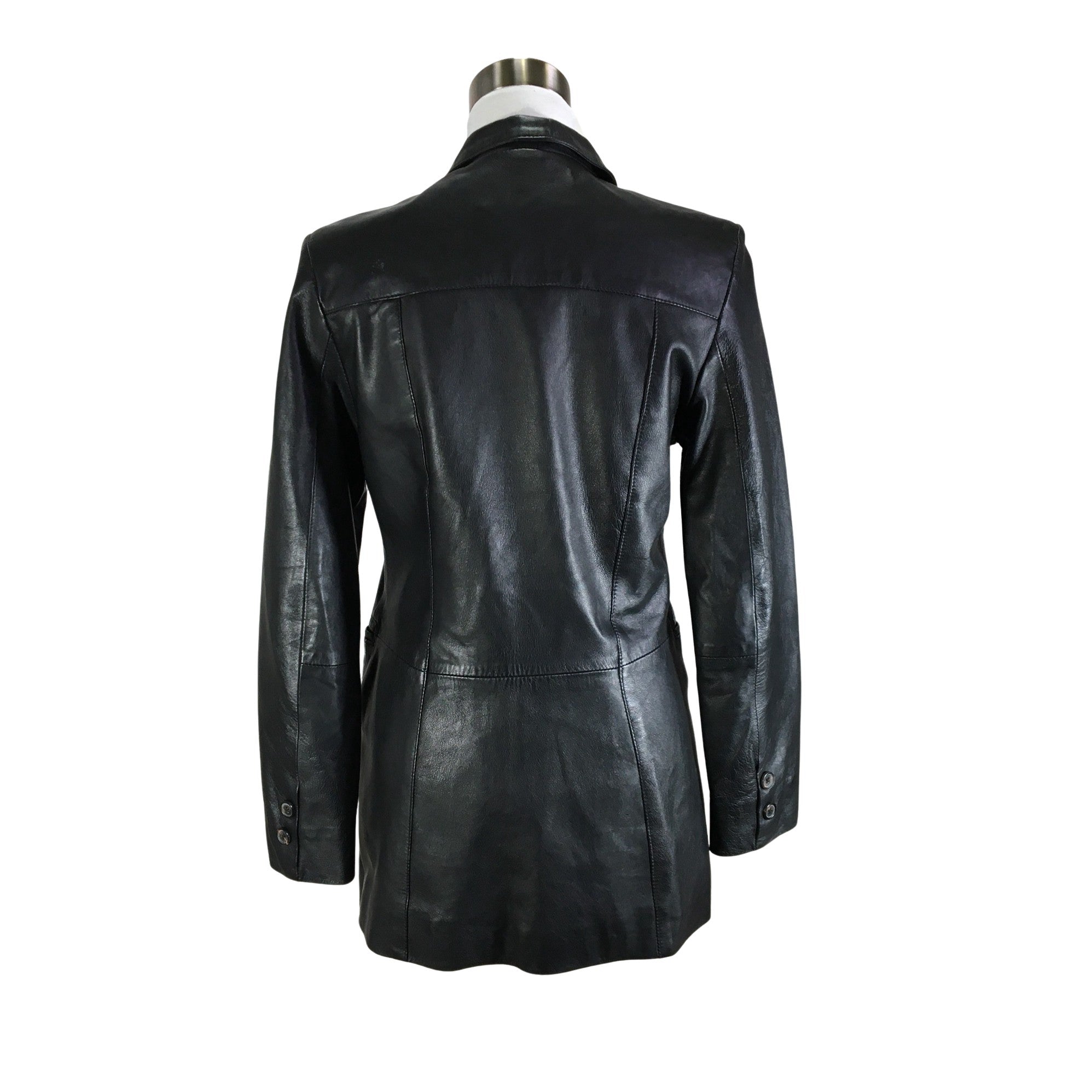 Women's Rivet Leather jacket, size 38 (Black) | Emmy