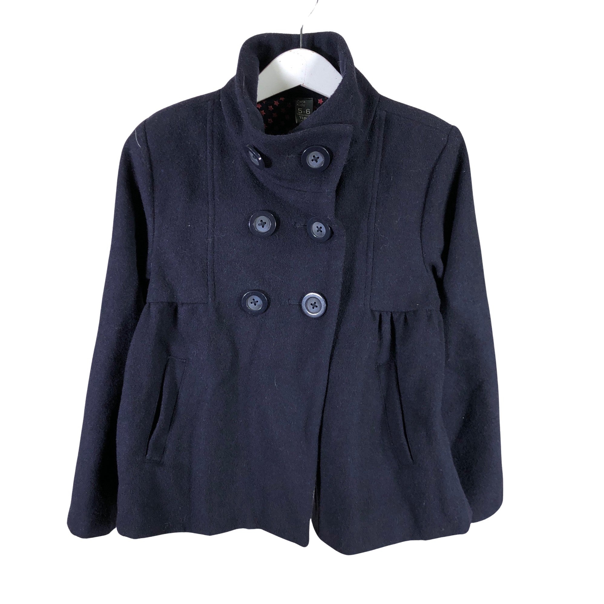 Girls' Zara Wool coat, size 110 - 116 (Blue) | Emmy