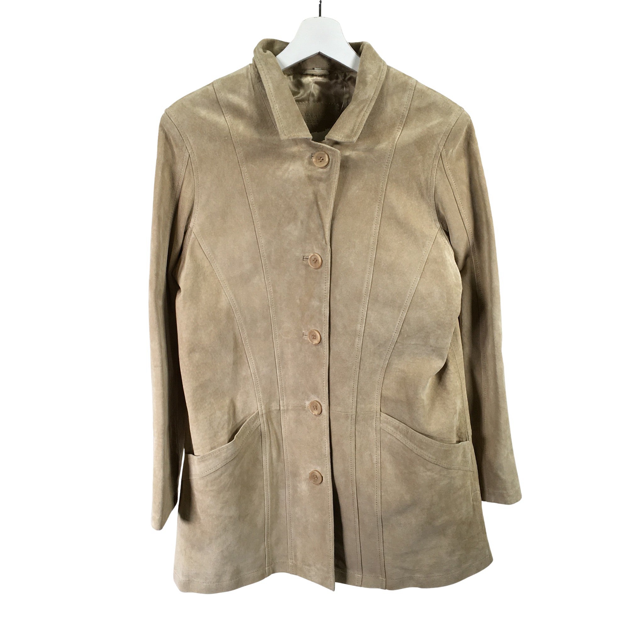 Women's Alain Klein Leather jacket, size 40 (Beige) | Emmy