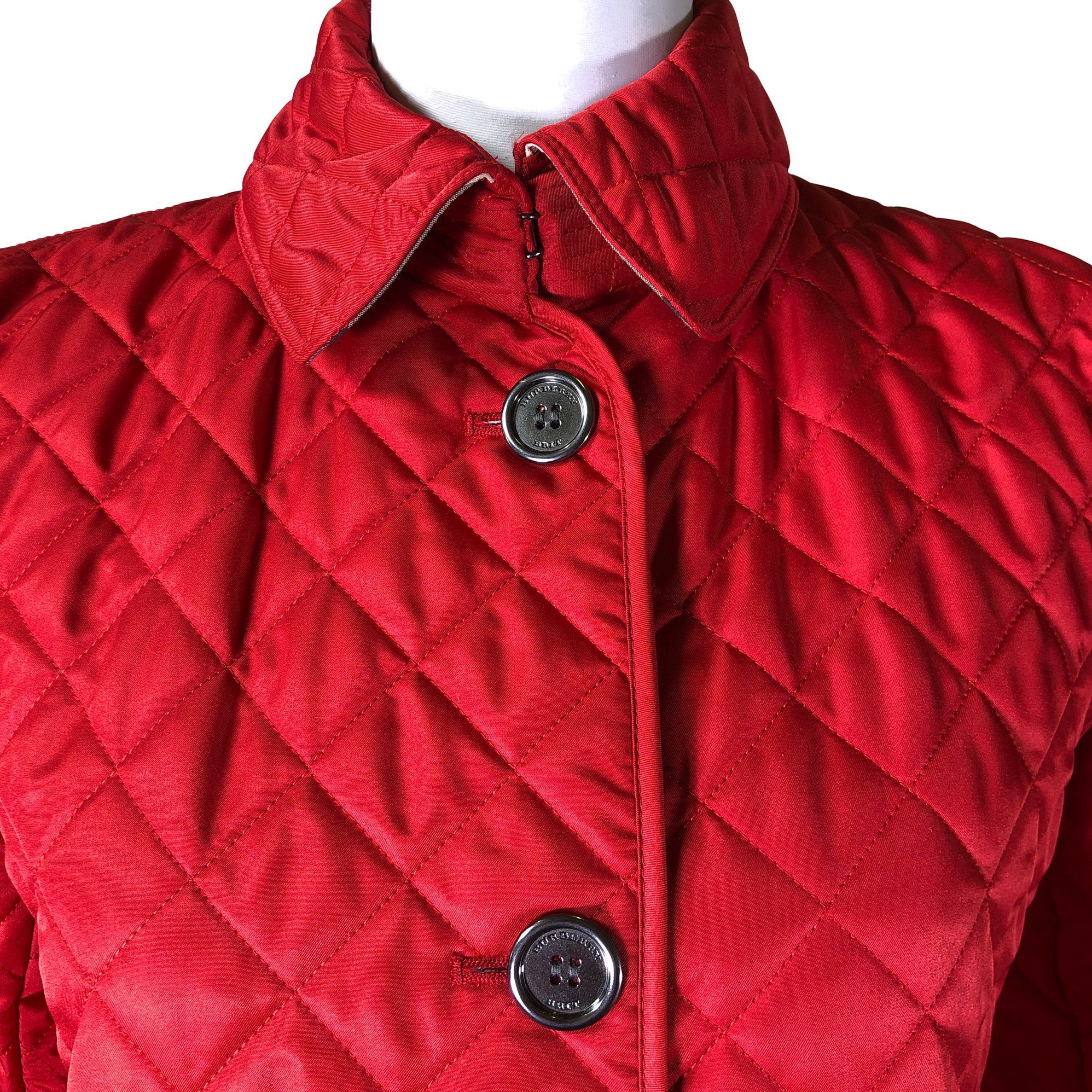 Women's Burberry Quilted jacket, size 38 (Red) | Emmy