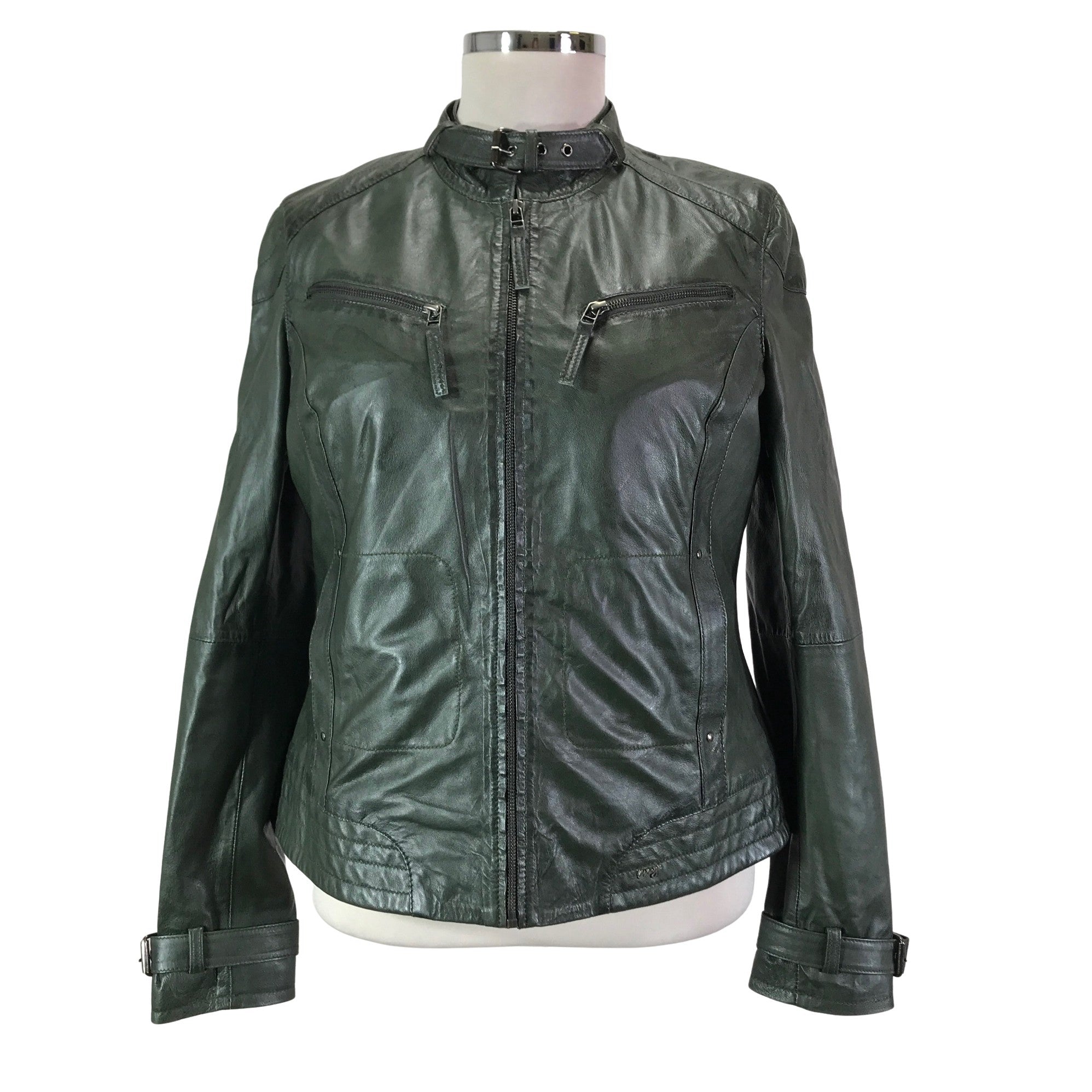 Women\'s Maze Leather jacket, Emmy 44 | size (Green)