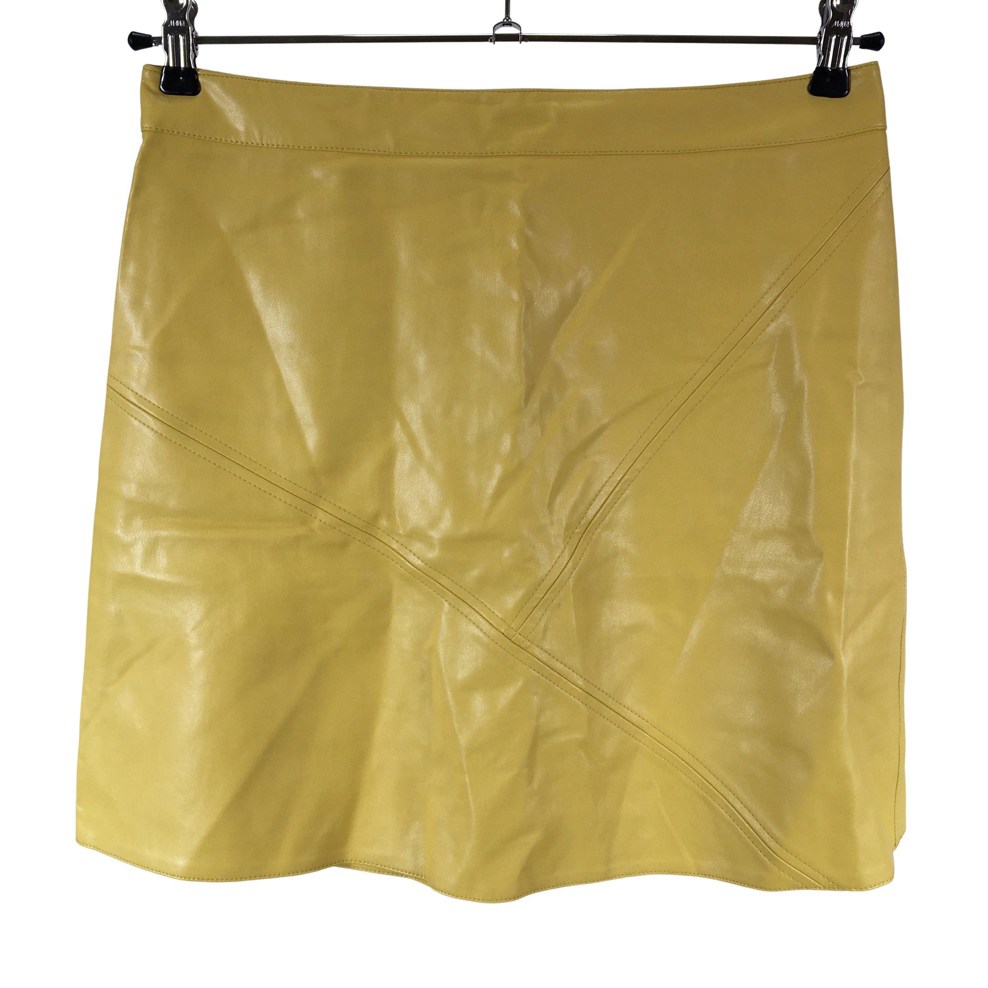 Women's Zara Leather skirt, size 40 (Yellow) | Emmy