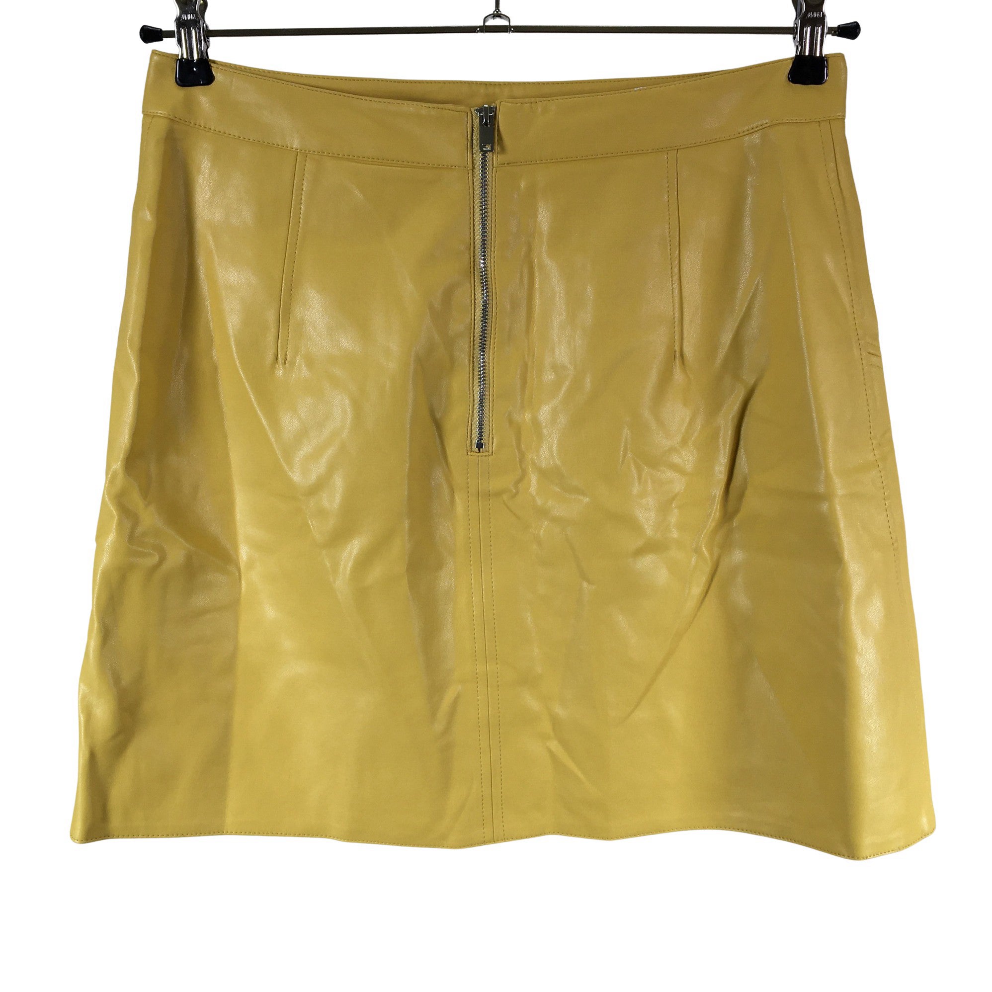 Women's Zara Leather skirt, size 40 (Yellow) | Emmy