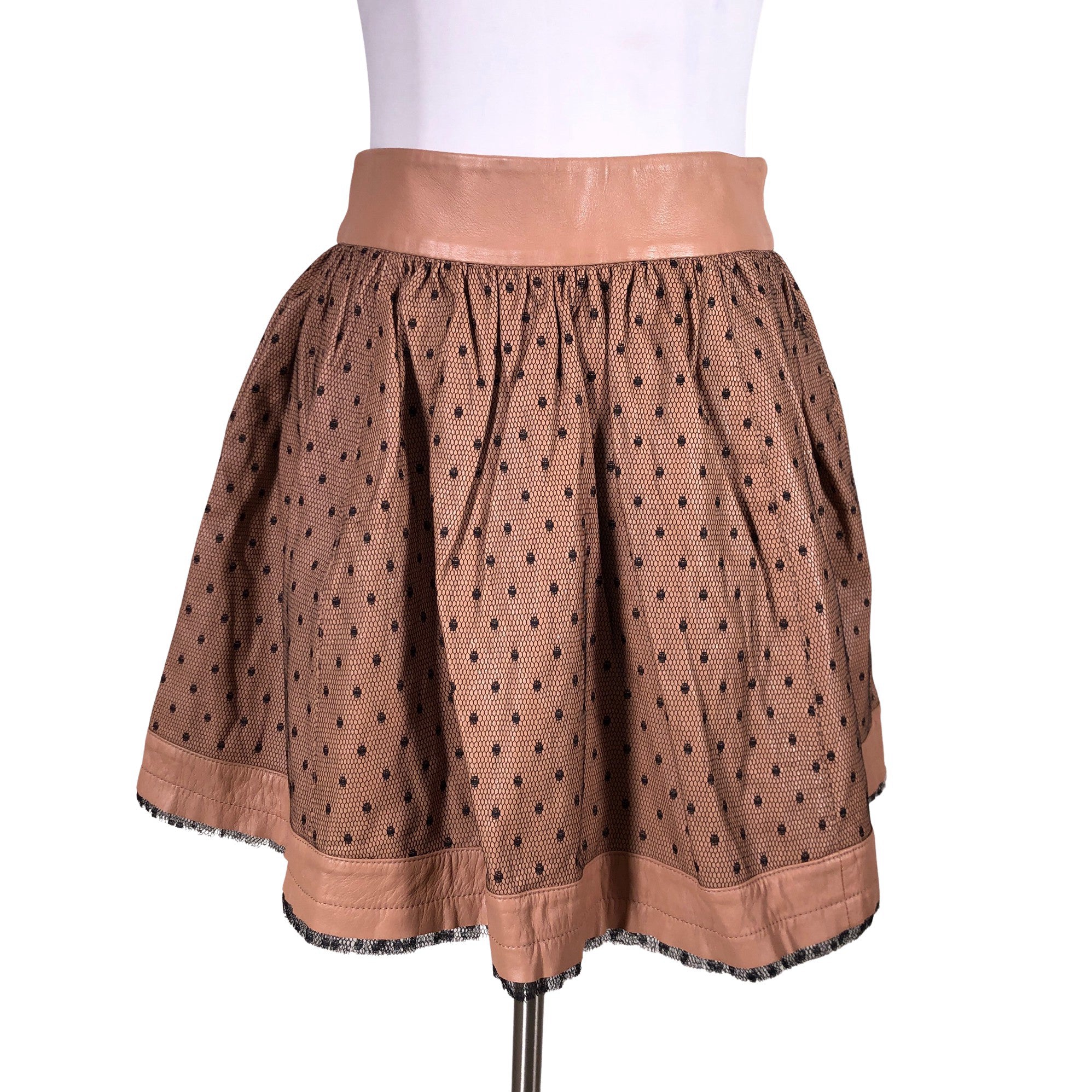 Women's Red Valentino Leather skirt, size 36 (Brown) |
