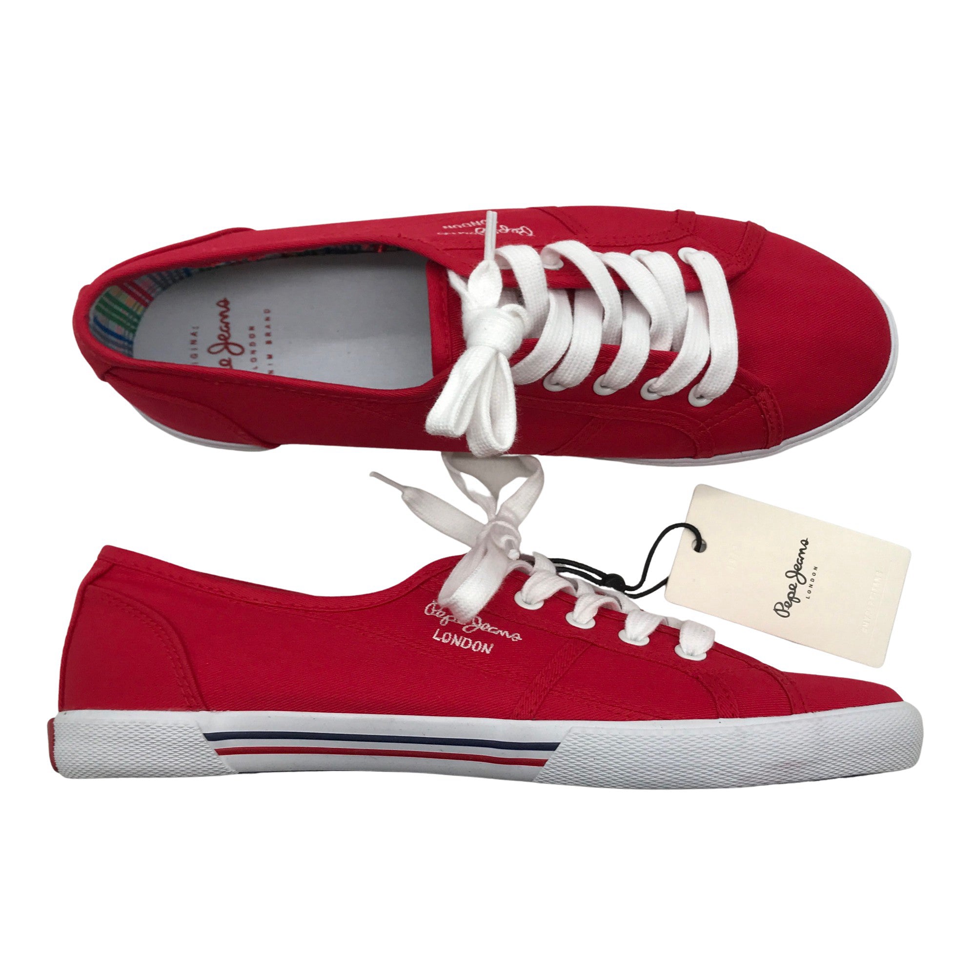 Pepe Jeans London Lace Up Sneakers In White - Fancy Soles
