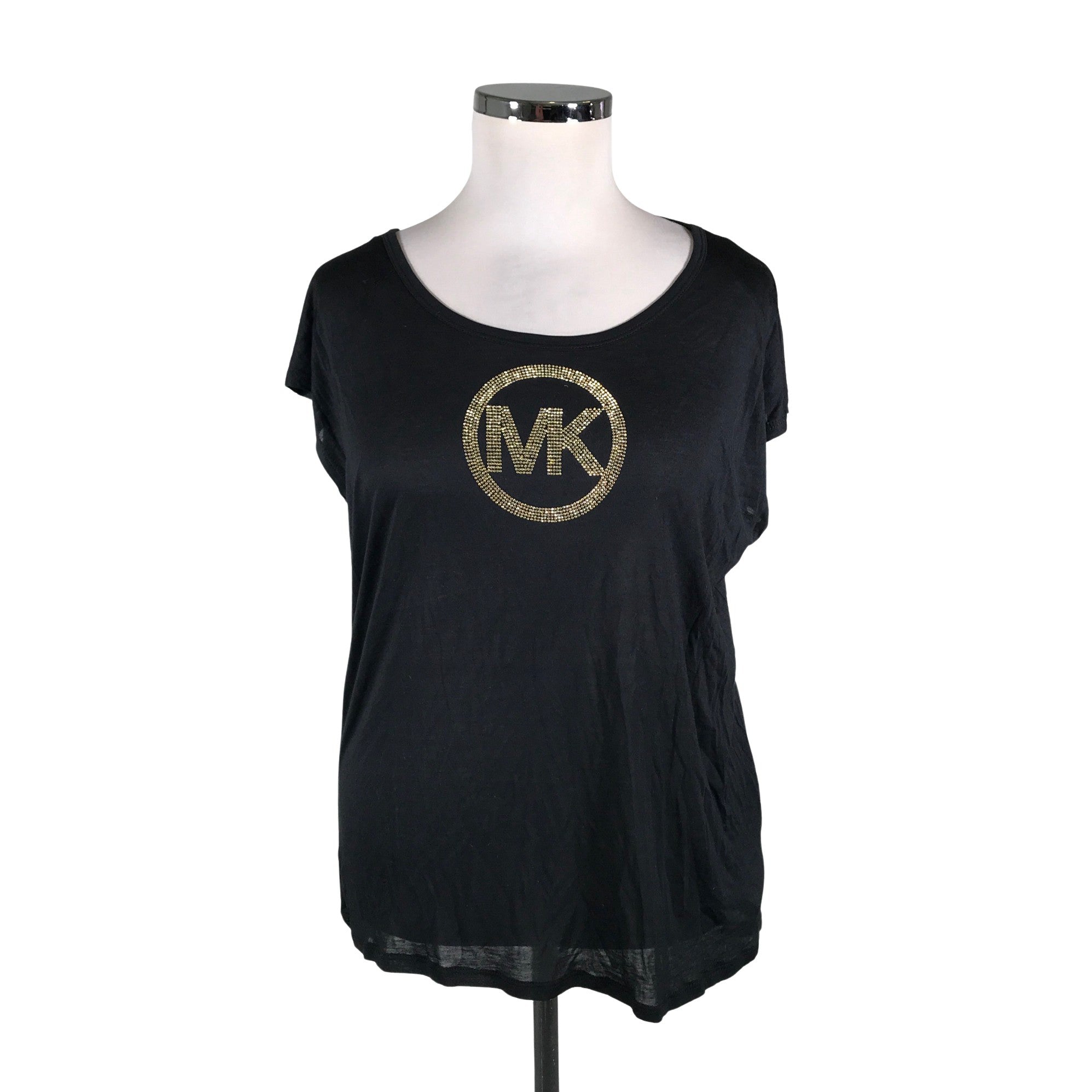 MICHAEL Michael Kors GROMMET KORS TEE Black  Free delivery  Spartoo NET    Clothing shortsleeved tshirts Women USD8240