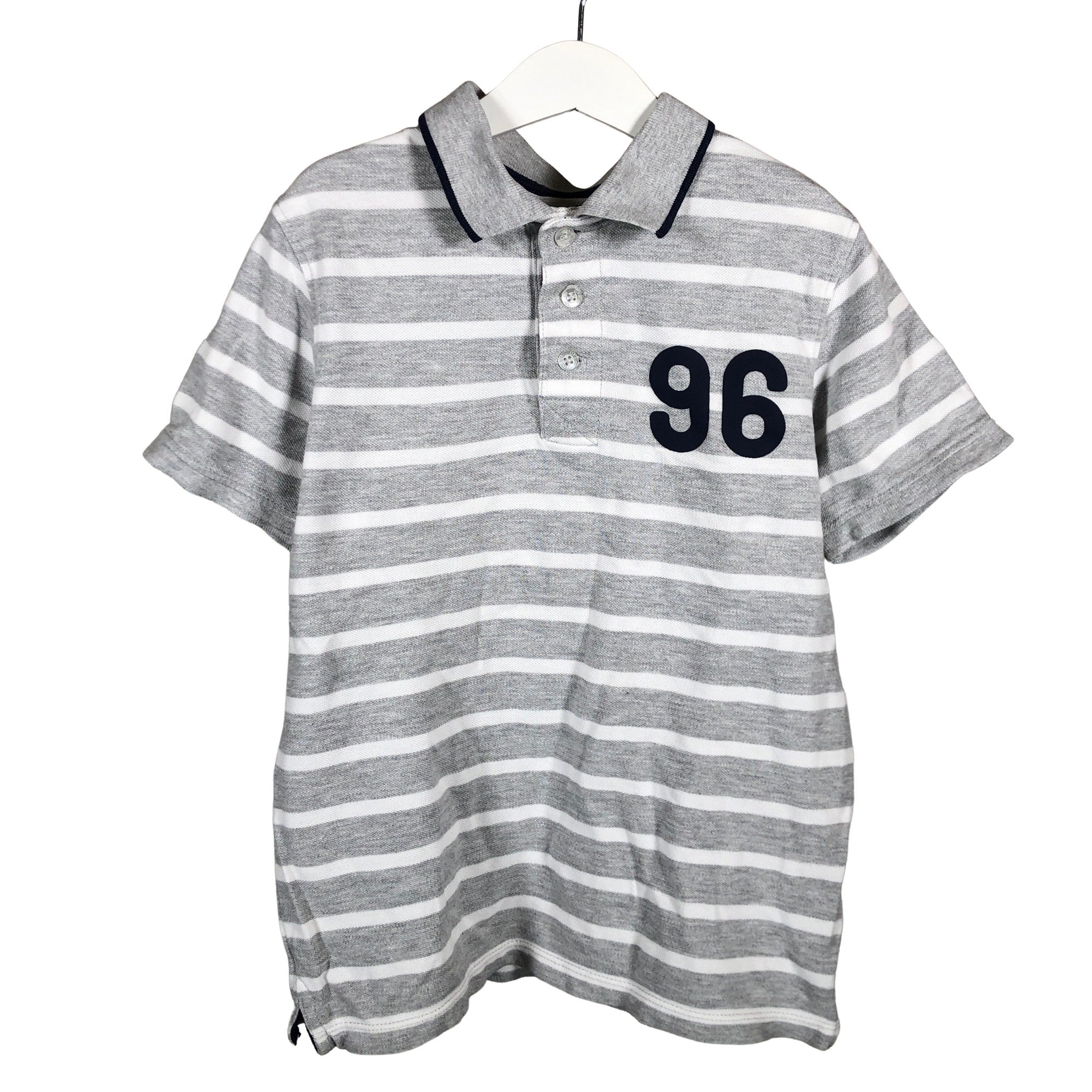 Boys Okaidi Polo shirt size 128 134 Grey Emmy