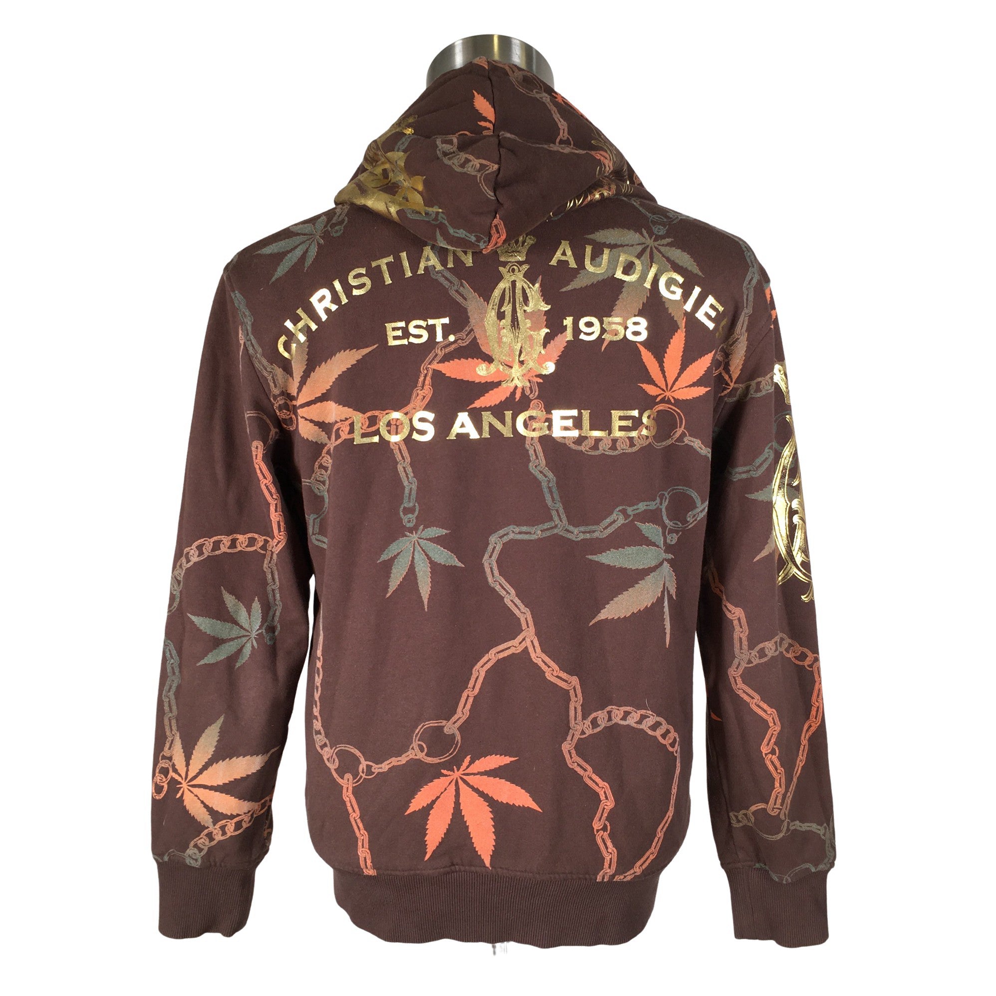 Men s Christian Audigier Hoodie size S Brown Emmy