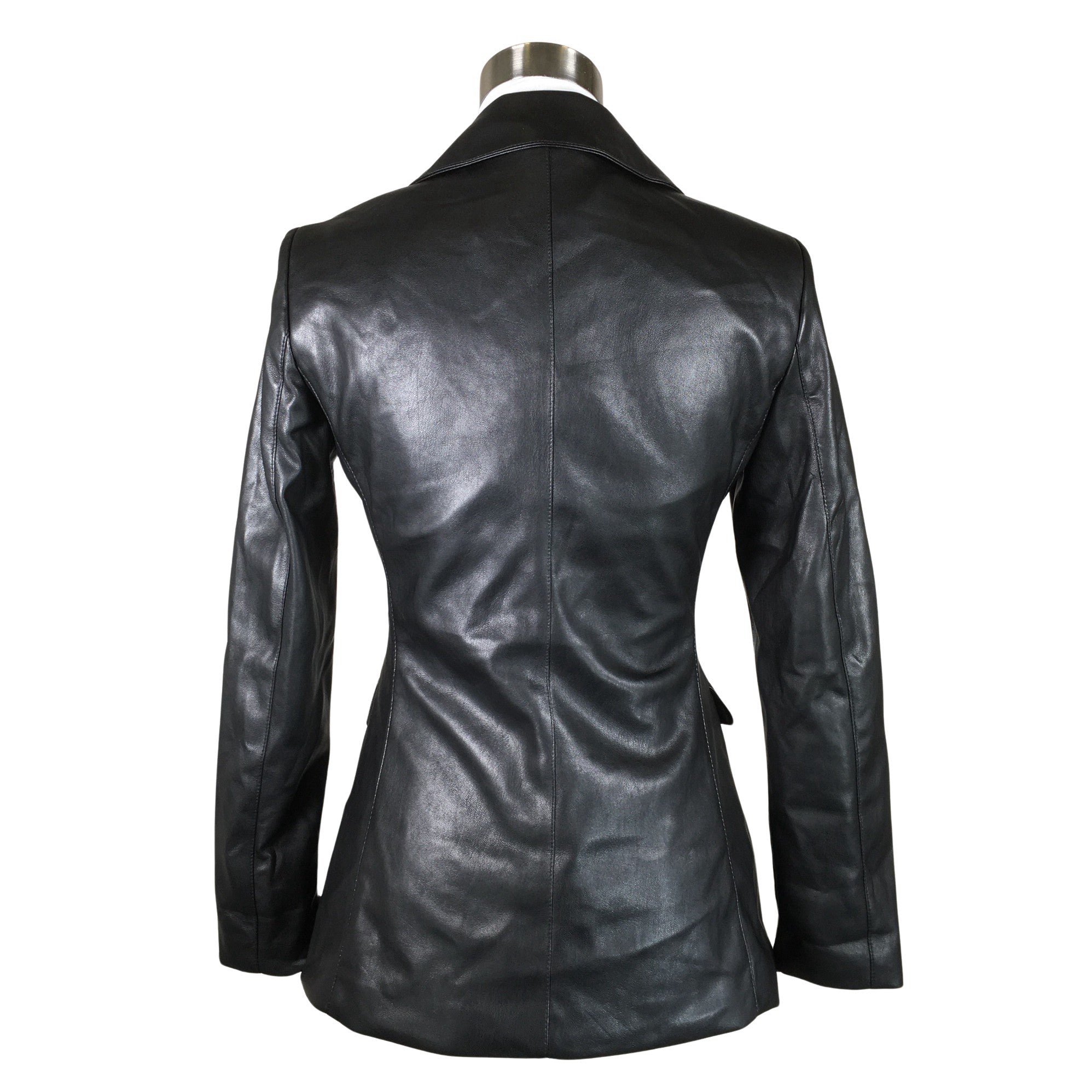 Women's River Island Leather jacket, size 32 (Black) | Emmy