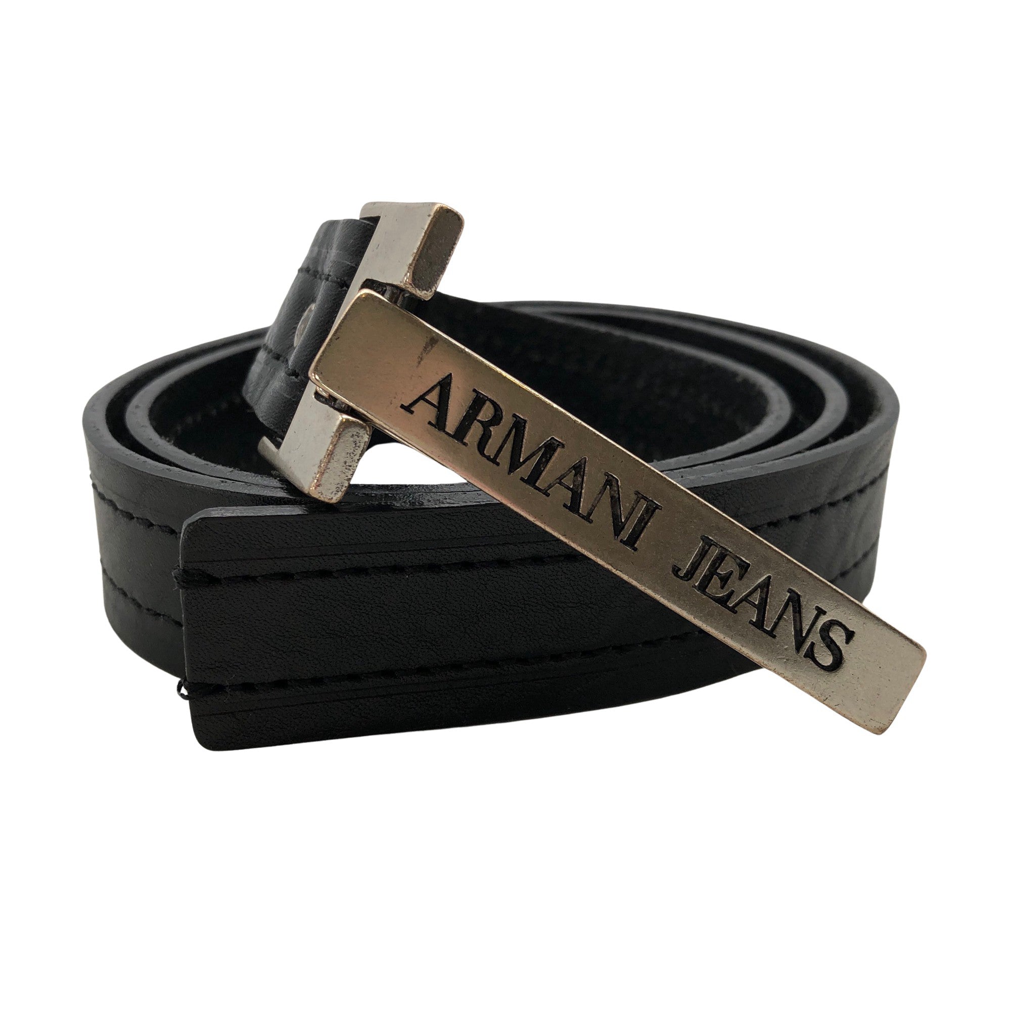 Women s Armani Jeans Leather belt size Ei kokoa Black Emmy